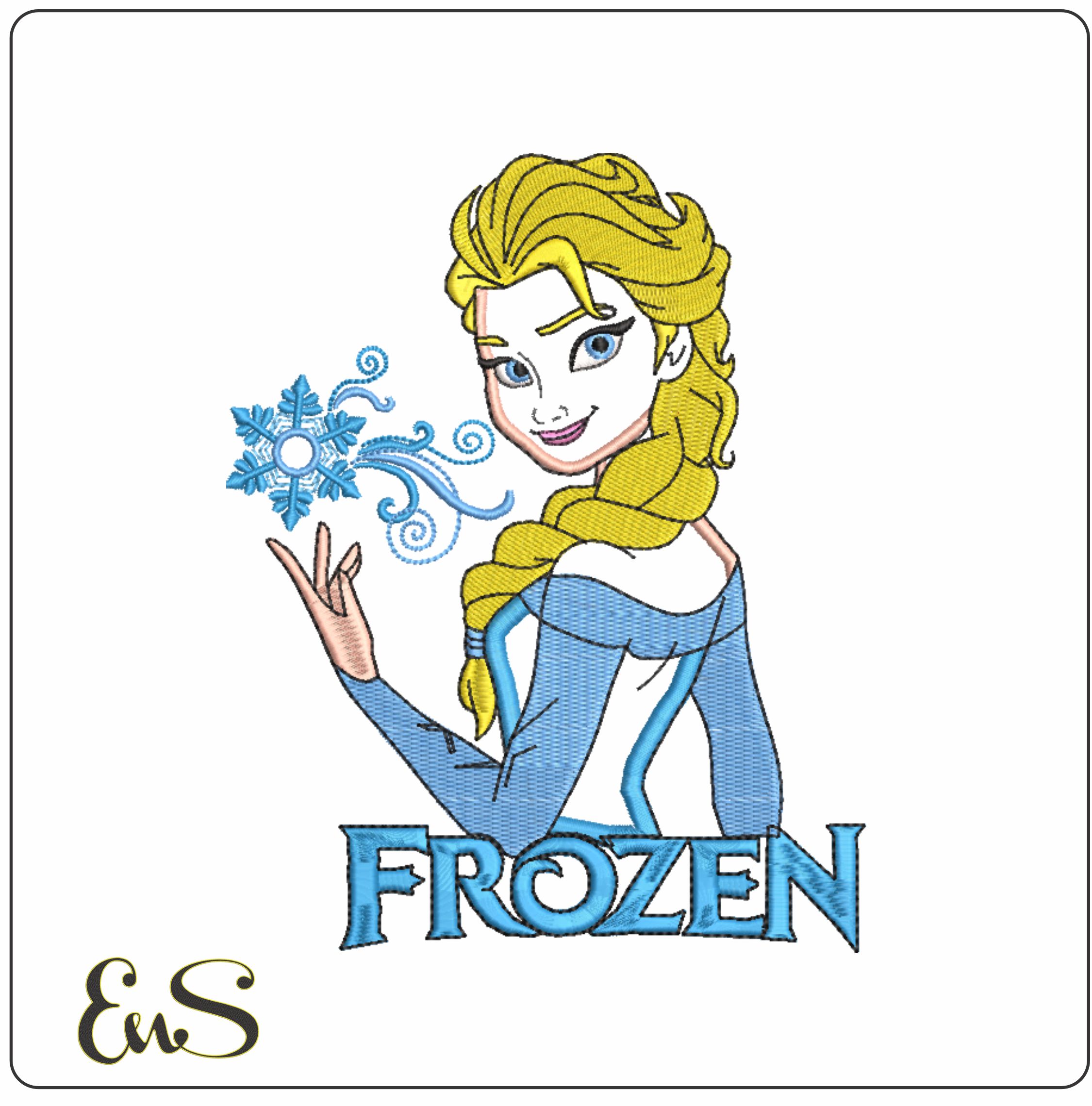 Elsa Applique- Elegant embroidery design file - instant download