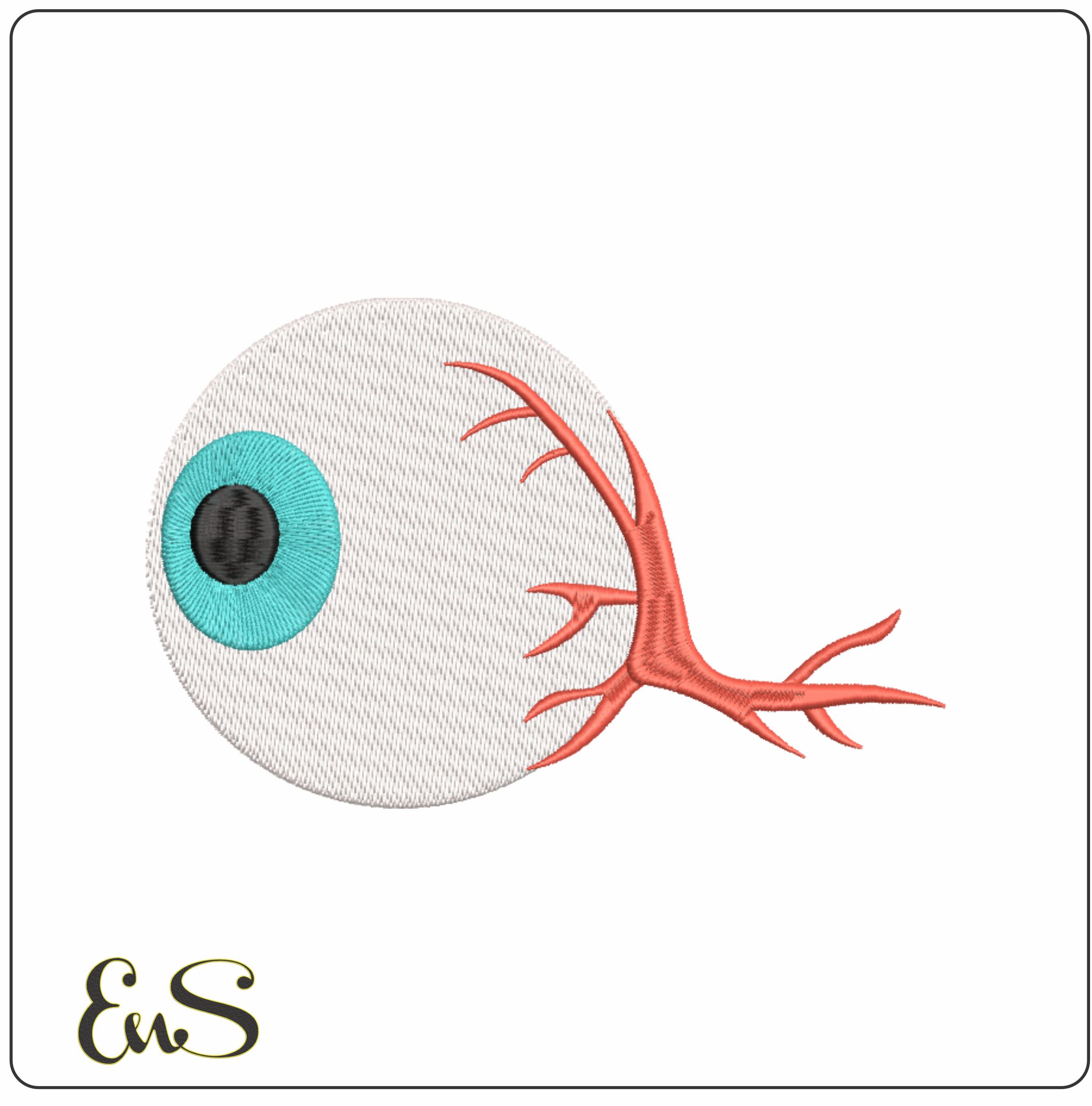 Eyeball- Elegant embroidery design file - instant download