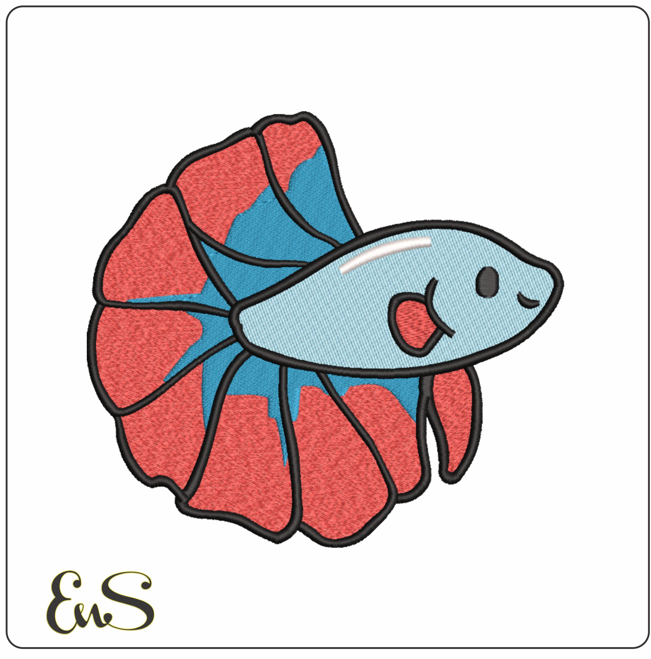 Fish Children- Elegant embroidery design file - instant download