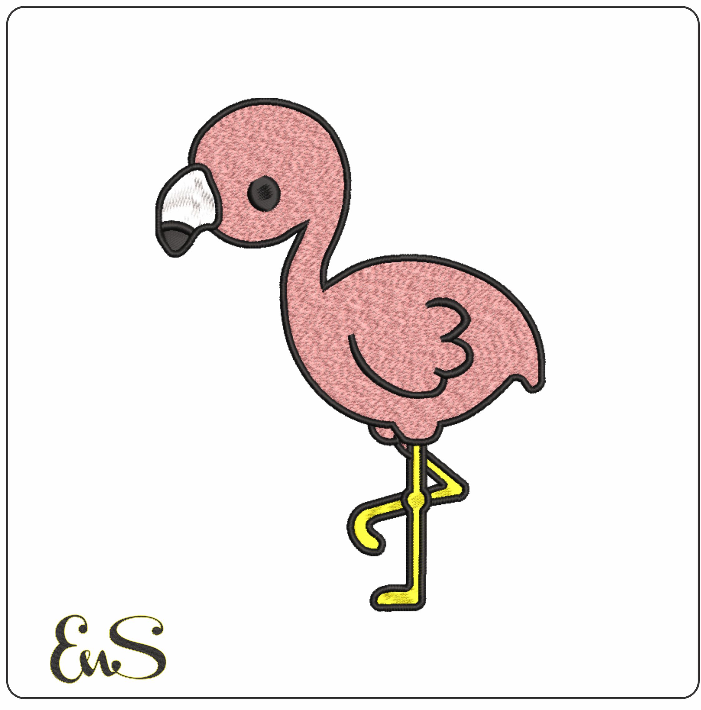 Flamingo Children- Elegant embroidery design file - instant download