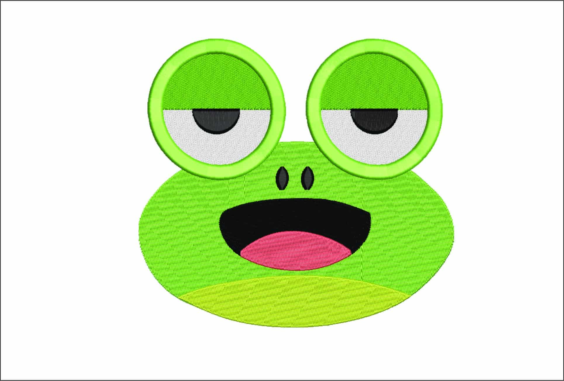 Frog Face Children- Elegant embroidery design file - instant download