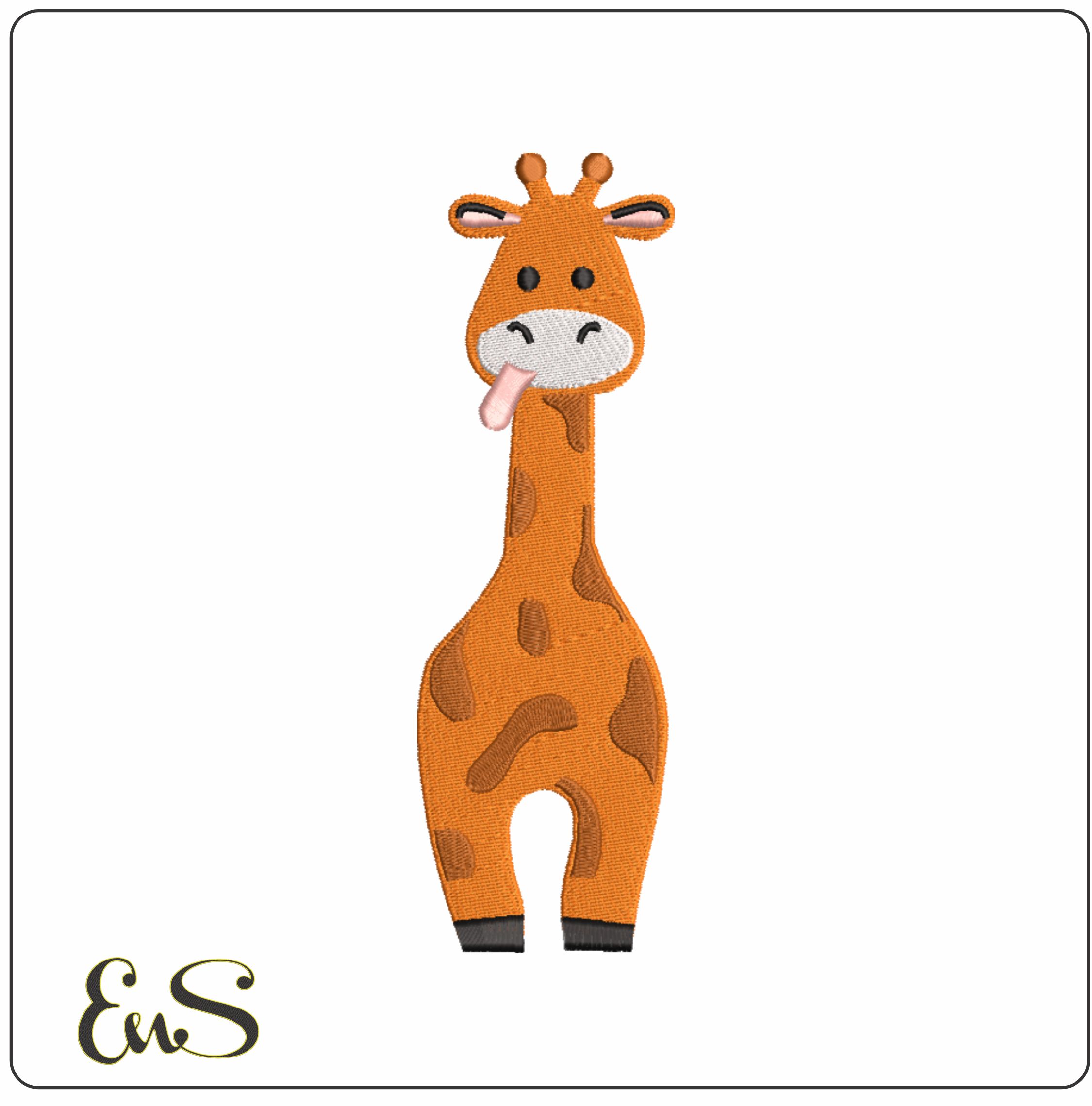 Girafe Front Children- Elegant embroidery design file - instant download