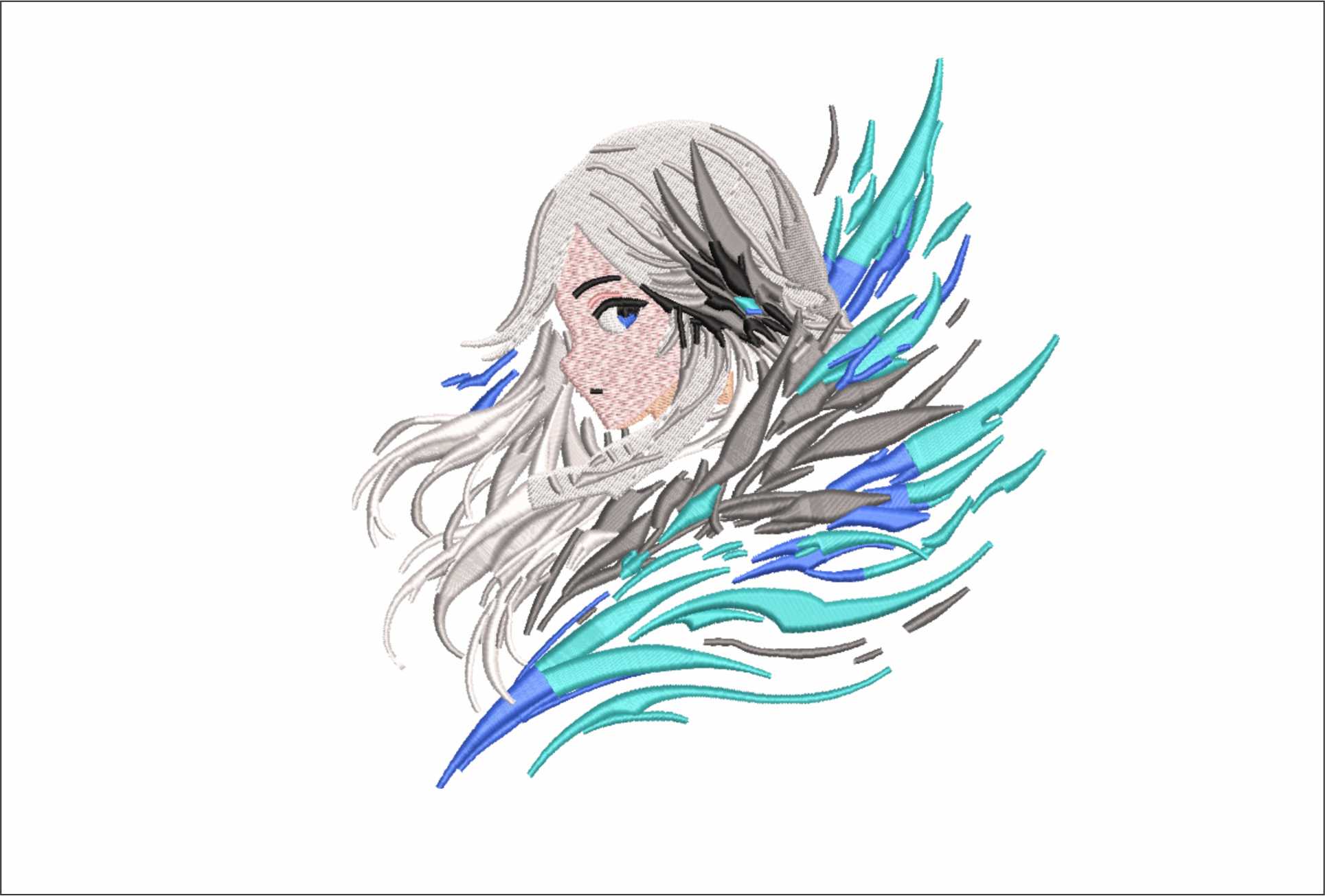 Girl in Firs- Elegant embroidery design file - instant download