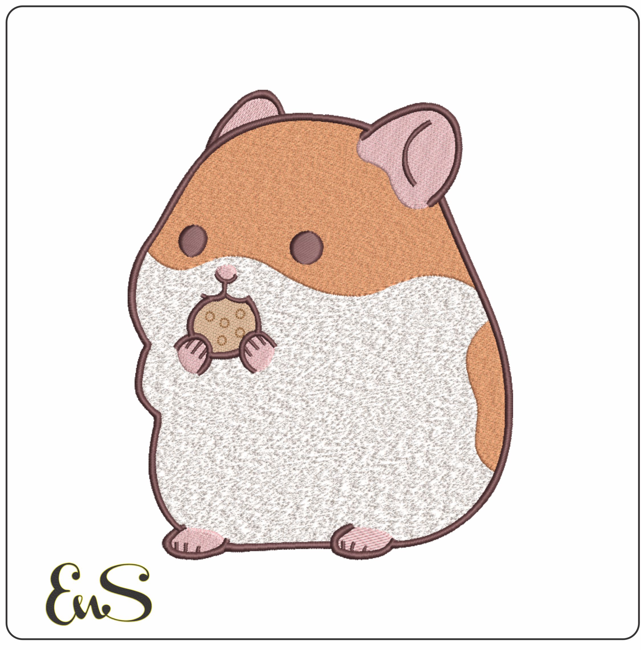 Guinea Pig eating- Elegant embroidery design file - instant download