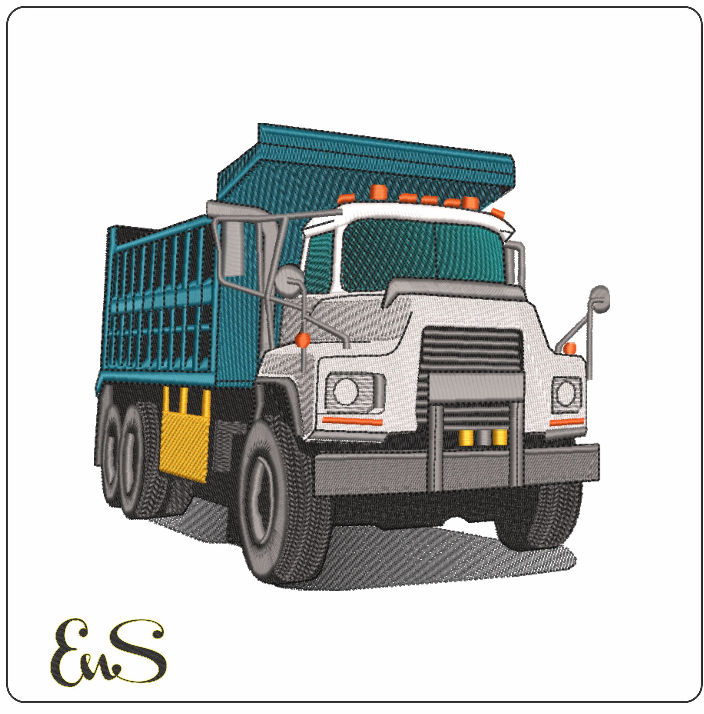 Head on Heavy Truck- Elegant embroidery design file - instant download