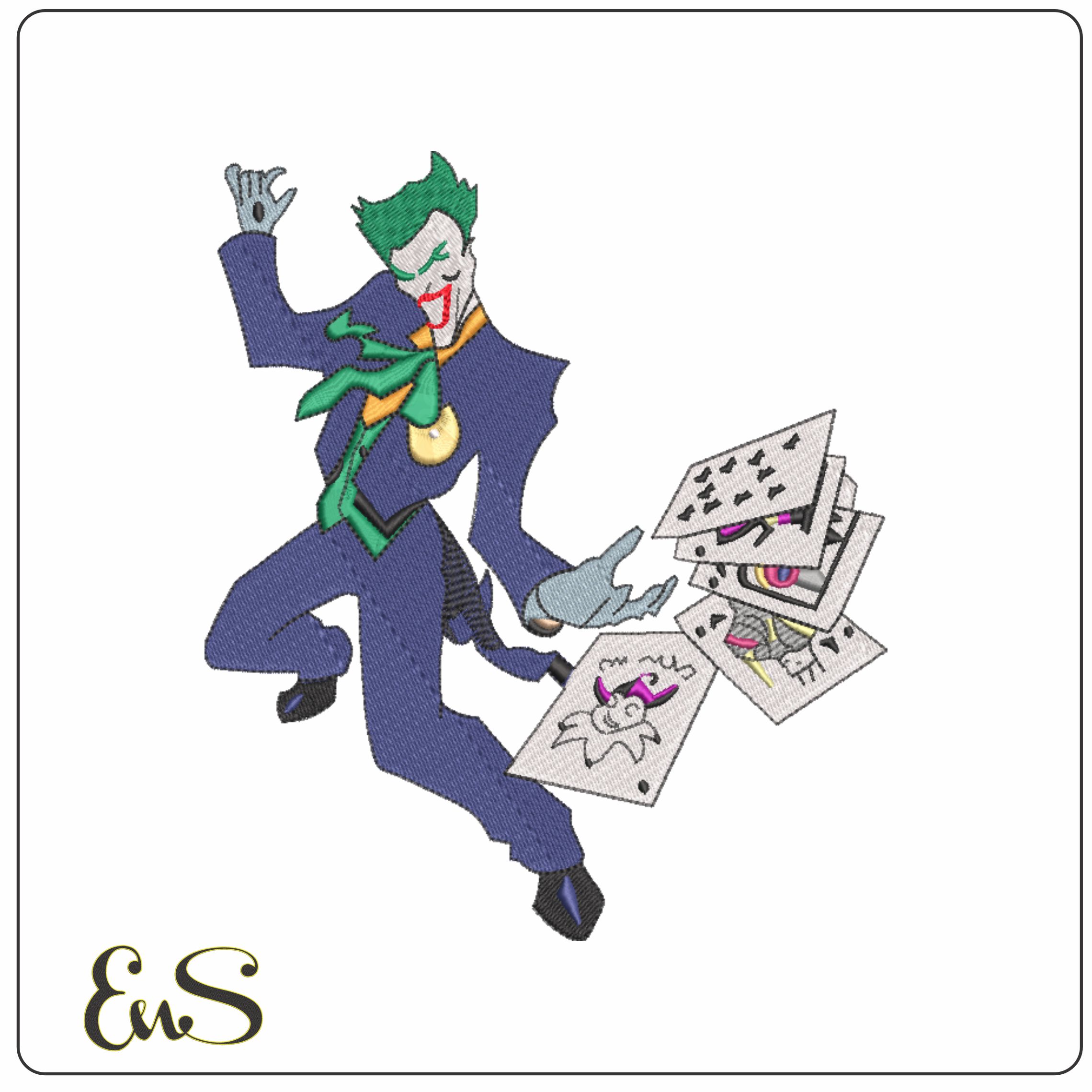 Joker with Cards- Elegant embroidery design file - instant download