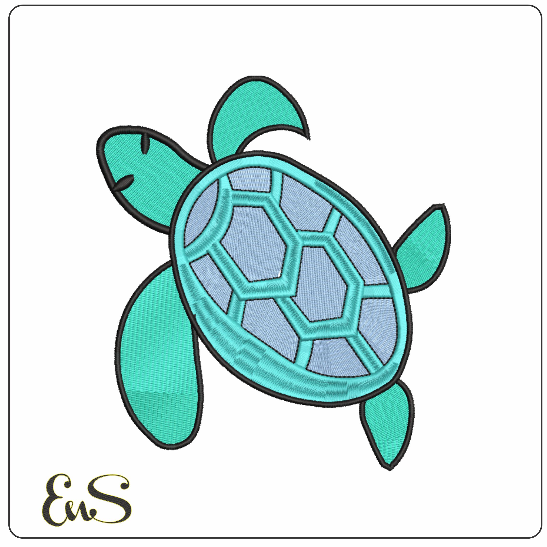 Kid Turtle- Elegant embroidery design file - instant download