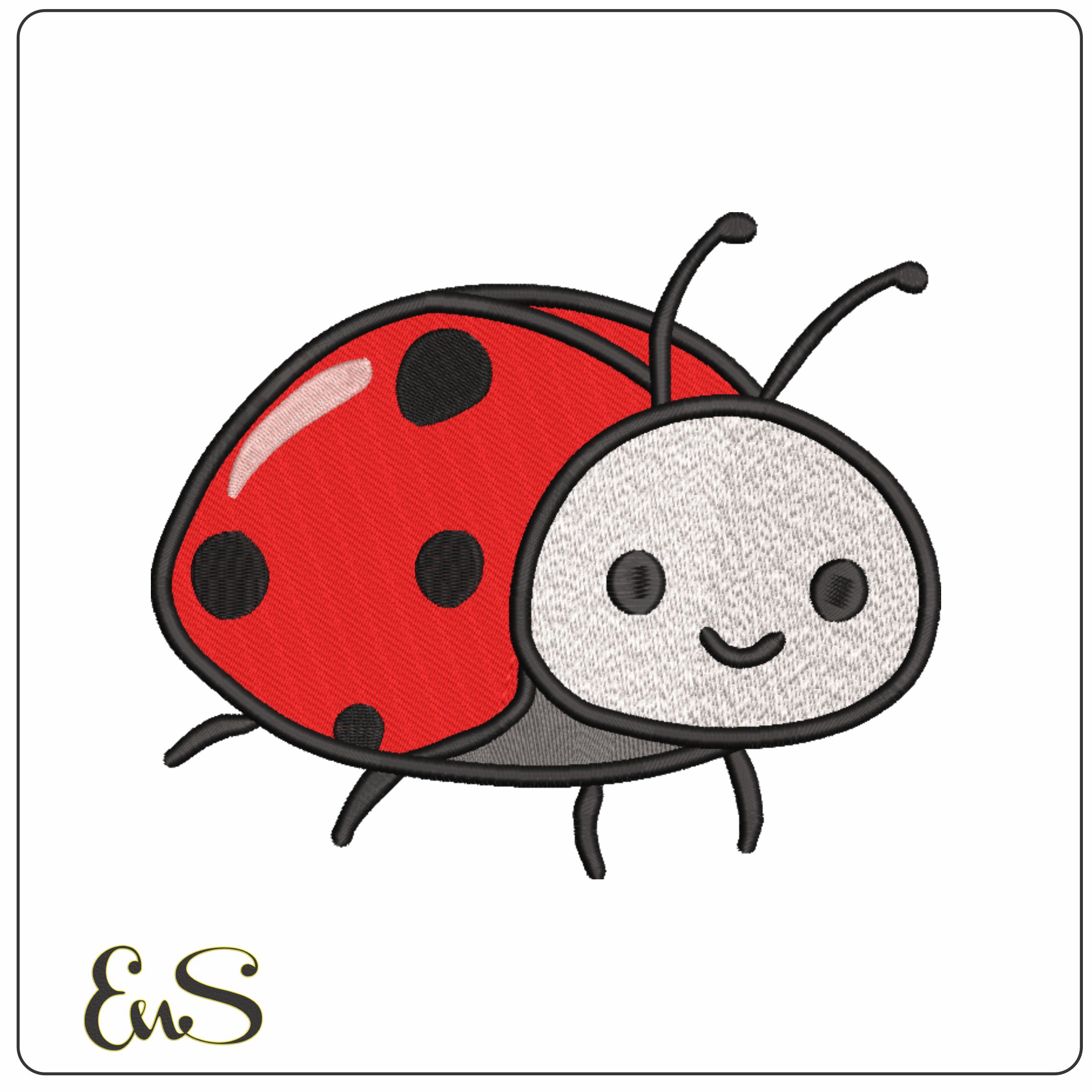 Lady Bug Children - Elegant embroidery design file - instant download