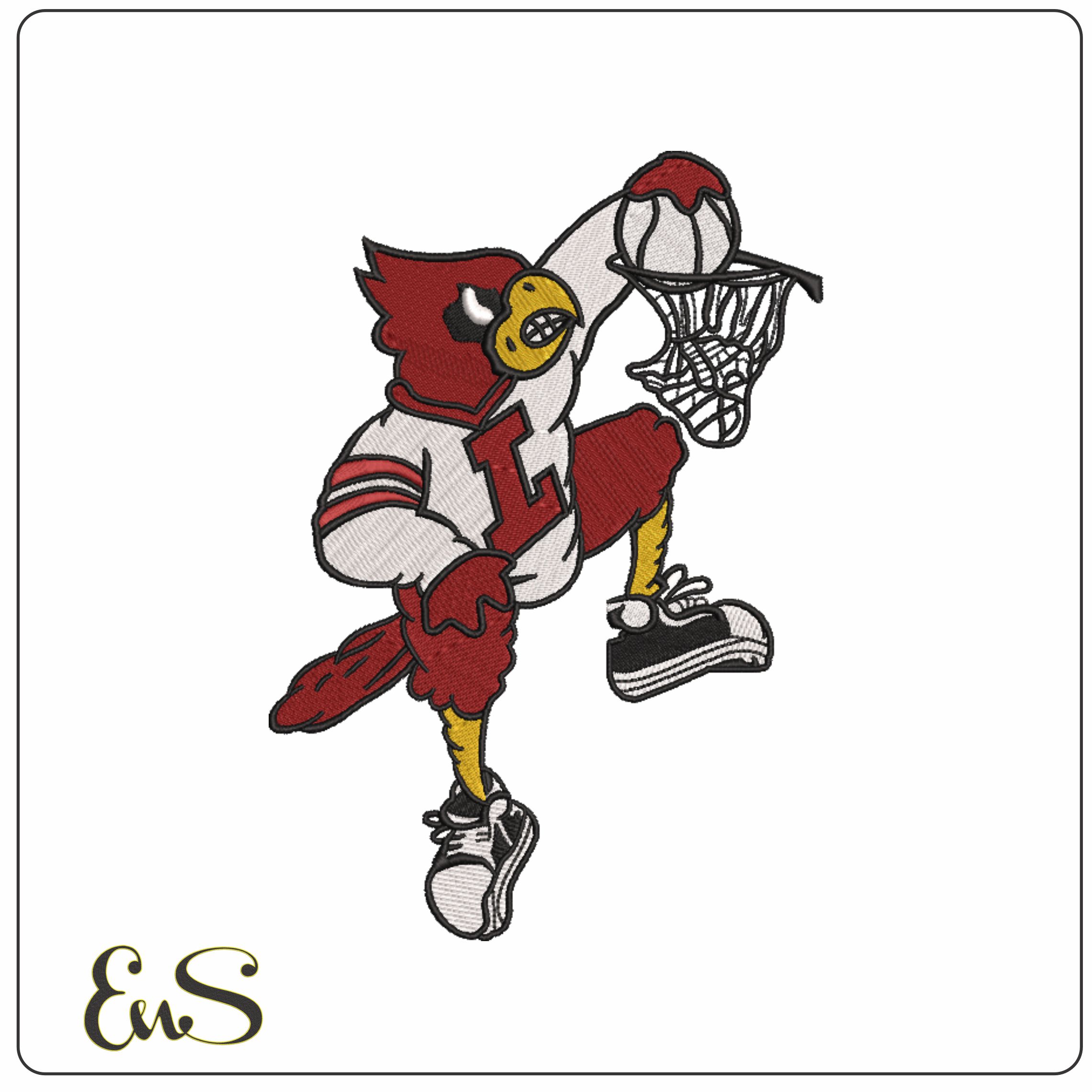 Louisville Cardinals Basketball- Elegant embroidery design file - instant download