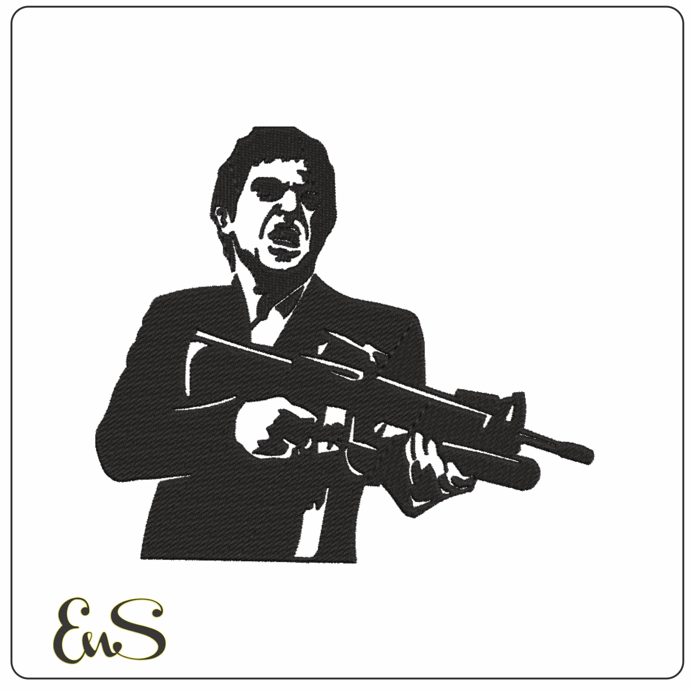 Mobster- Elegant embroidery design file - instant download