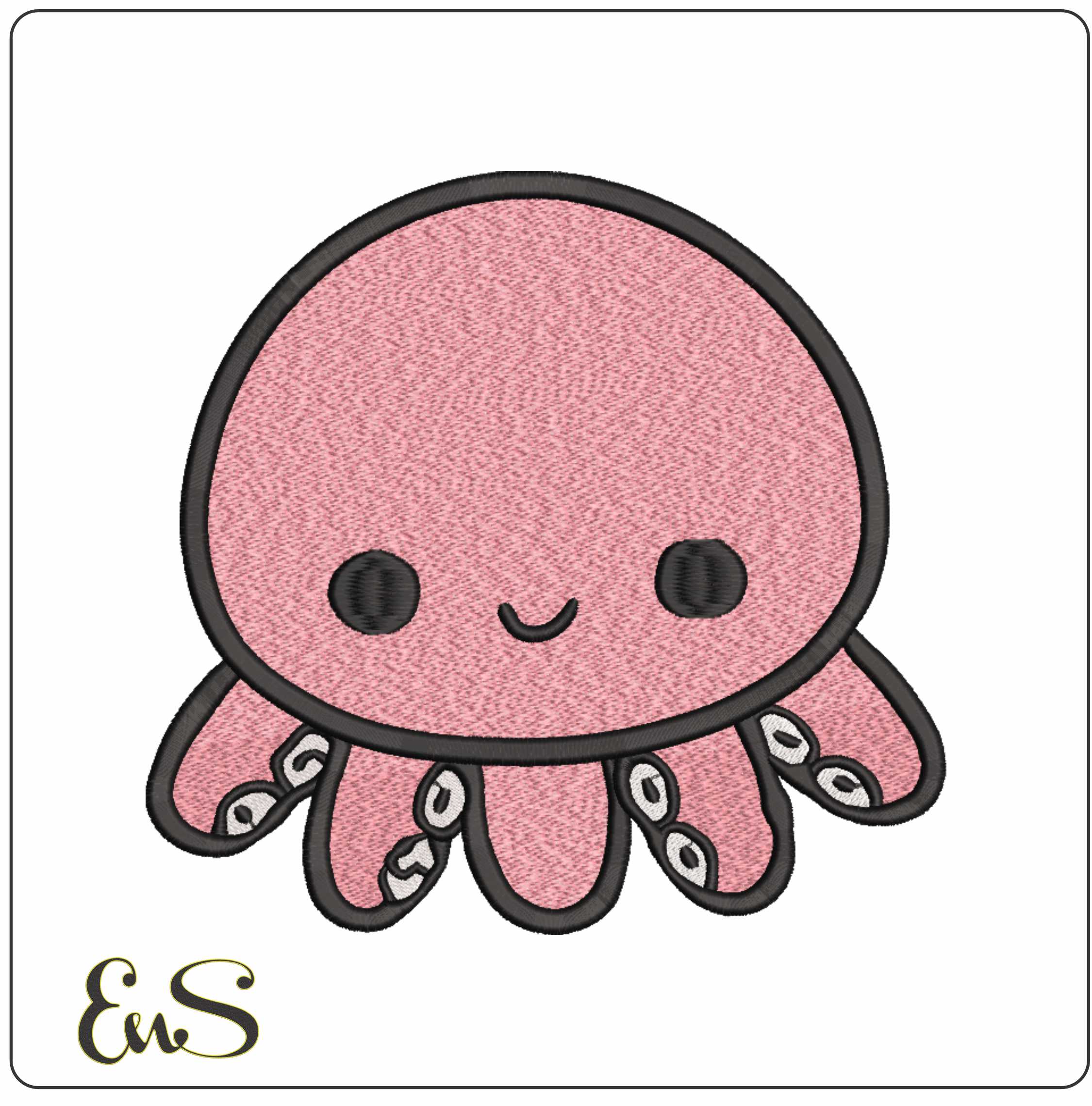 Octopus Children- Elegant embroidery design file - instant download