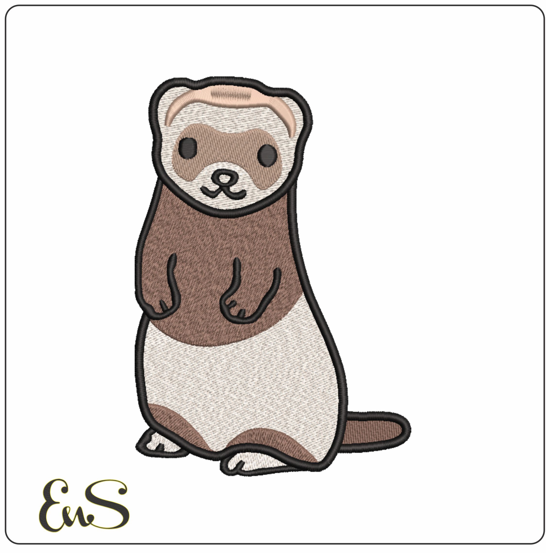 Otter Upright- Elegant embroidery design file - instant download