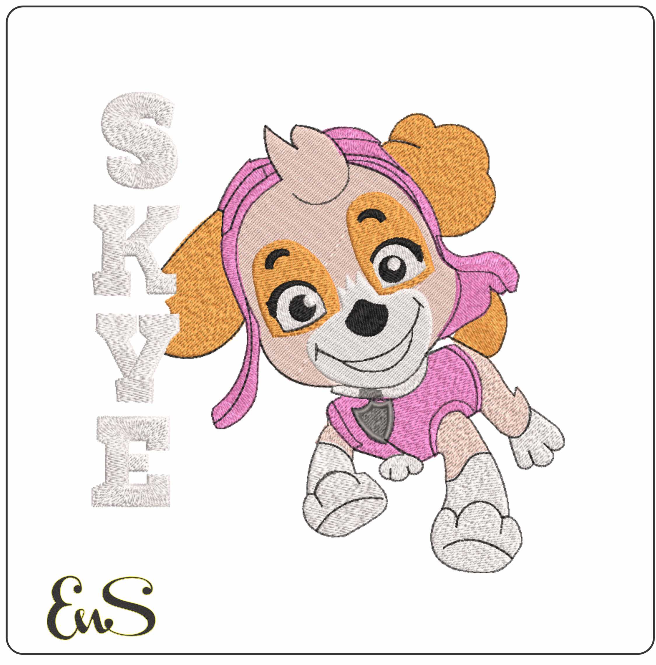 Paw Patrol Skye- Elegant embroidery design file - instant download