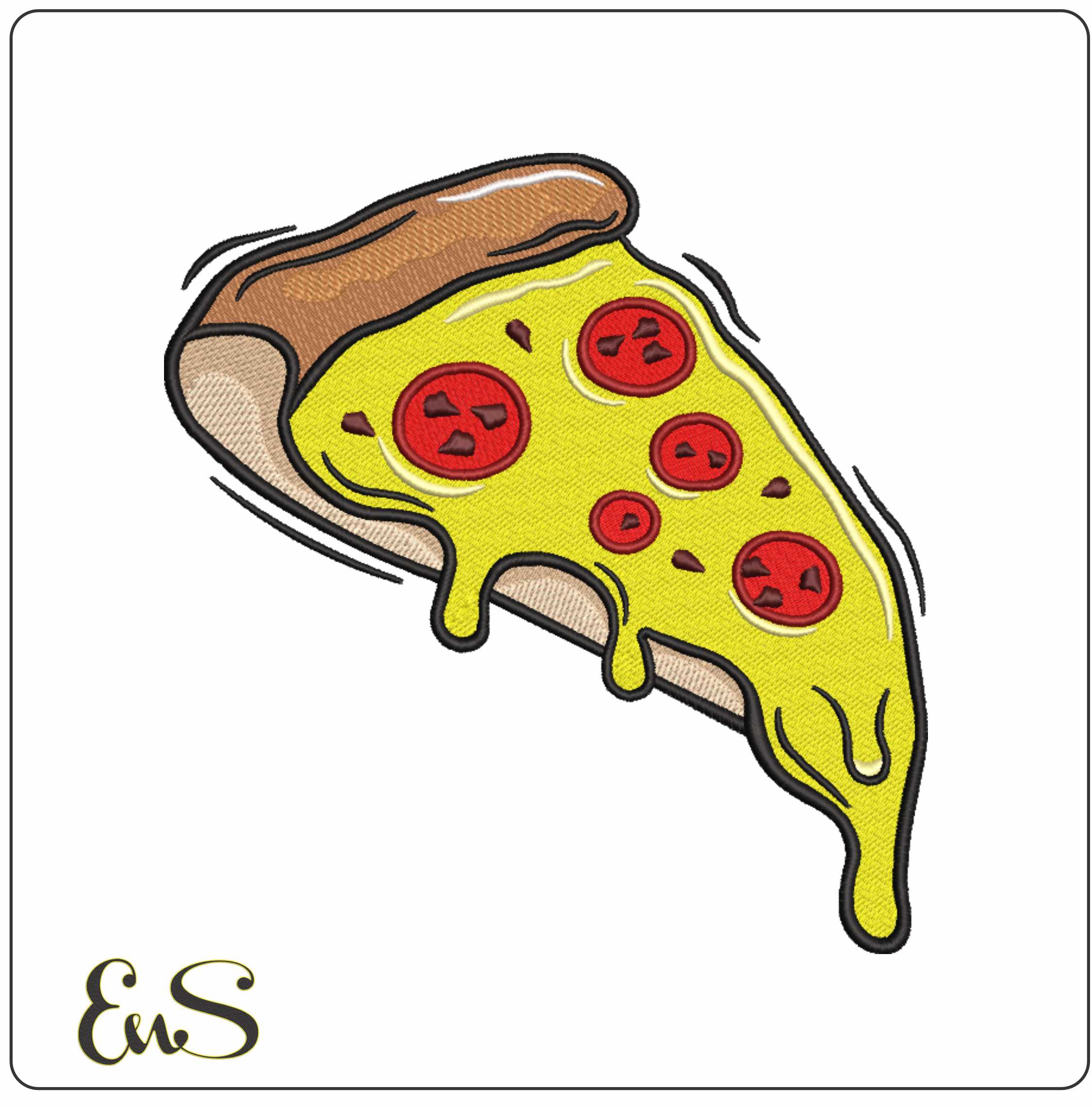 Pizza Slice- Elegant embroidery design file - instant download