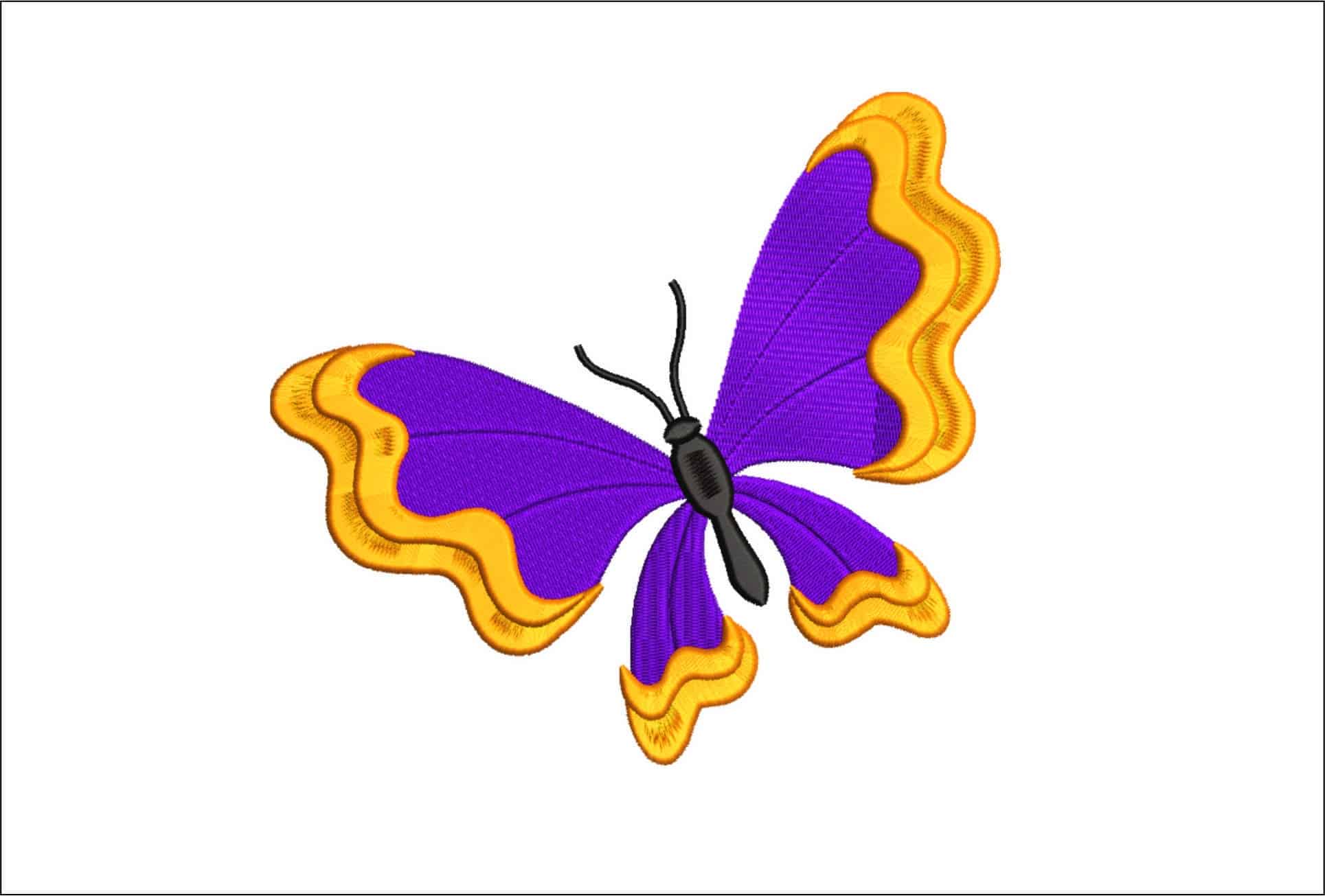 Purple Butterfly- Elegant embroidery design file - instant download