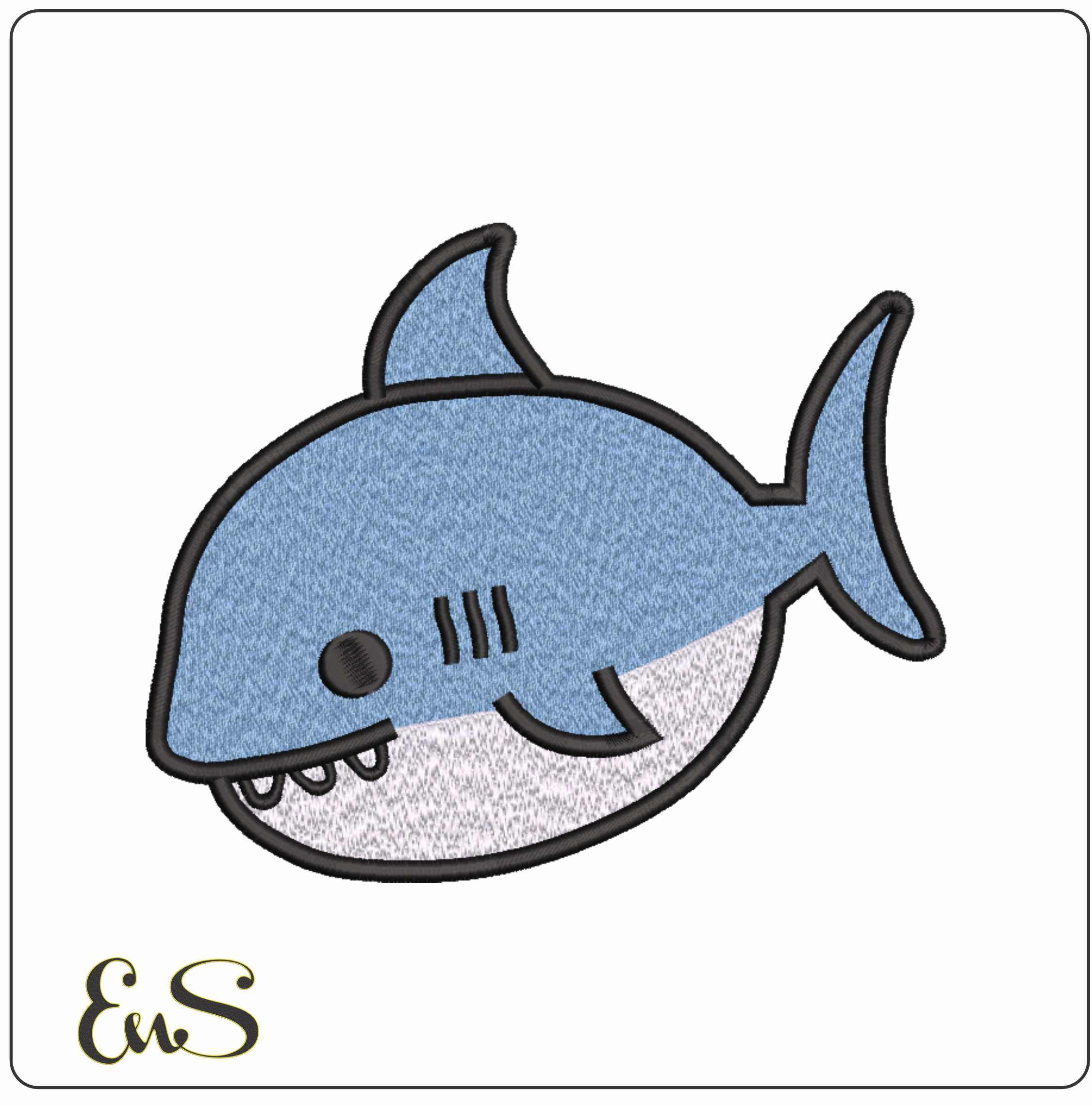 Shark Children- Elegant embroidery design file - instant download