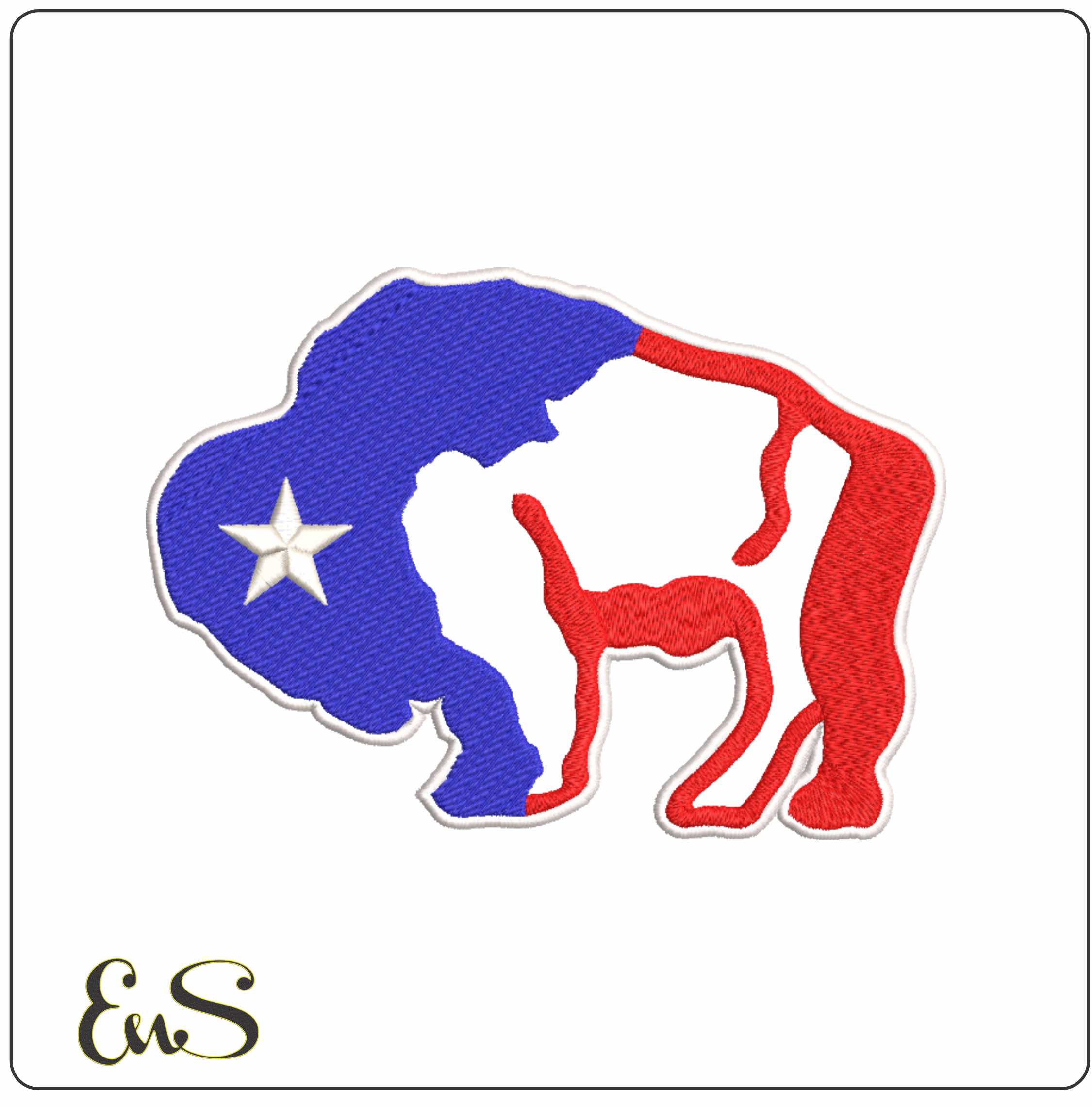 Texas Bull Outline- Elegant embroidery design file - instant download
