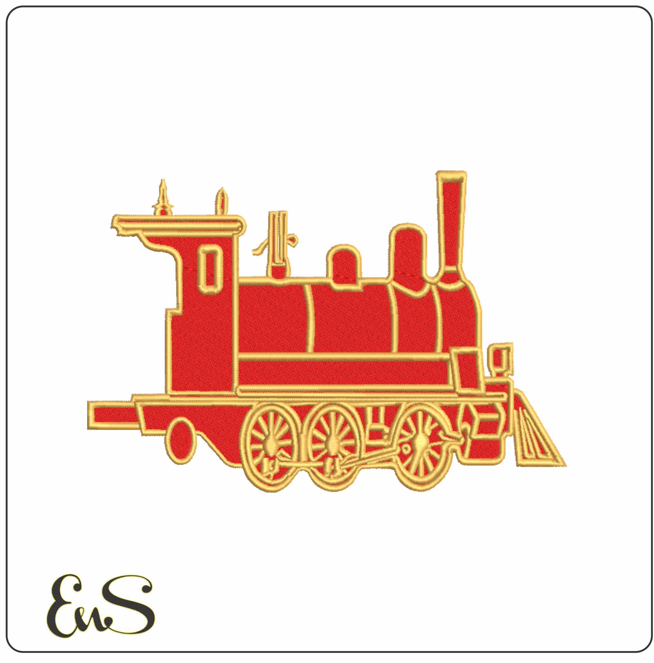 Steam Train- Elegant embroidery design file - instant download