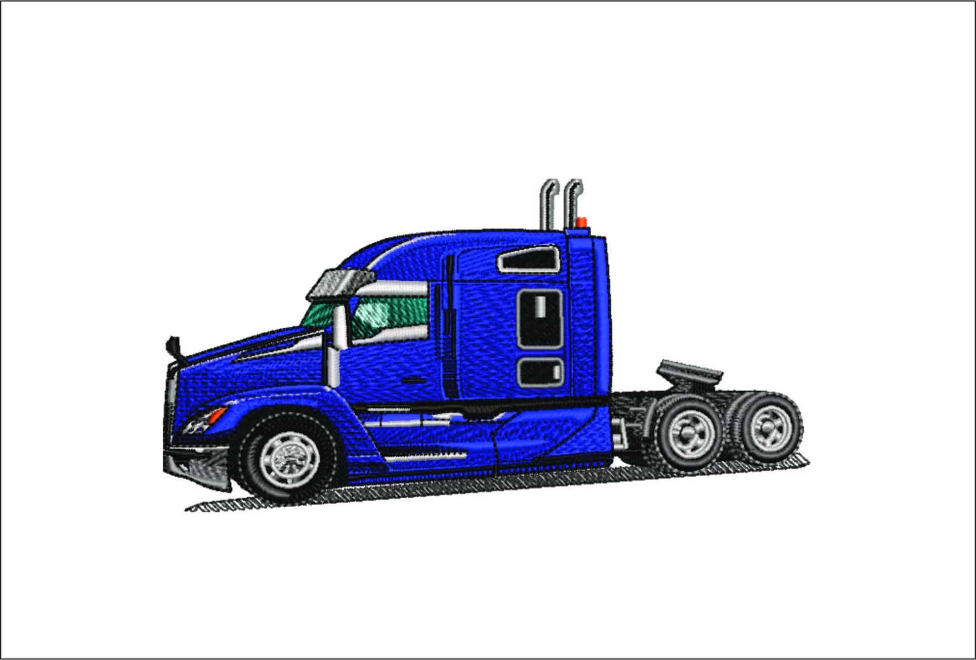 Truck Cab Blue- Elegant embroidery design file - instant download