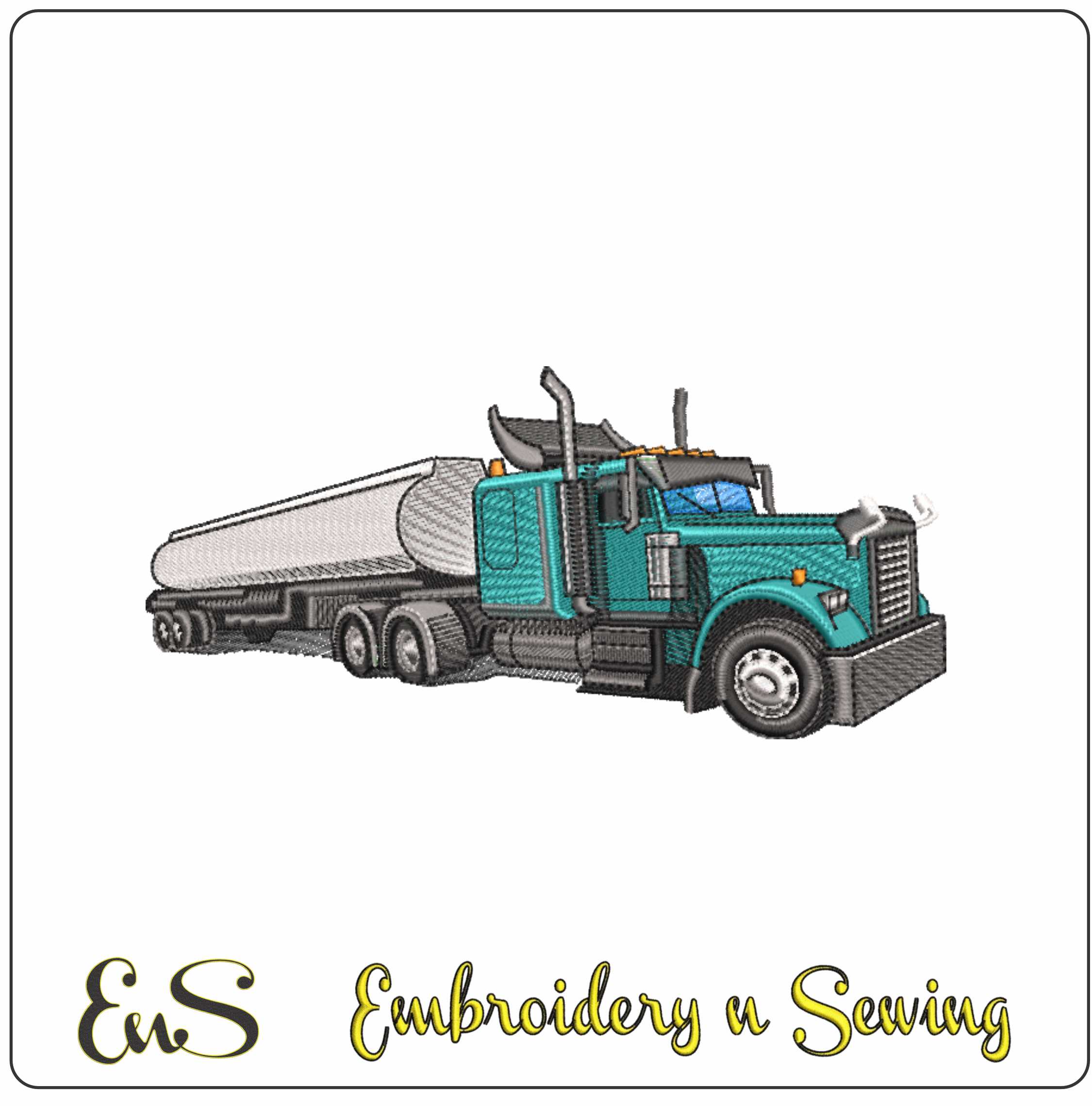 Truck and Tanker- Elegant embroidery design file - instant download
