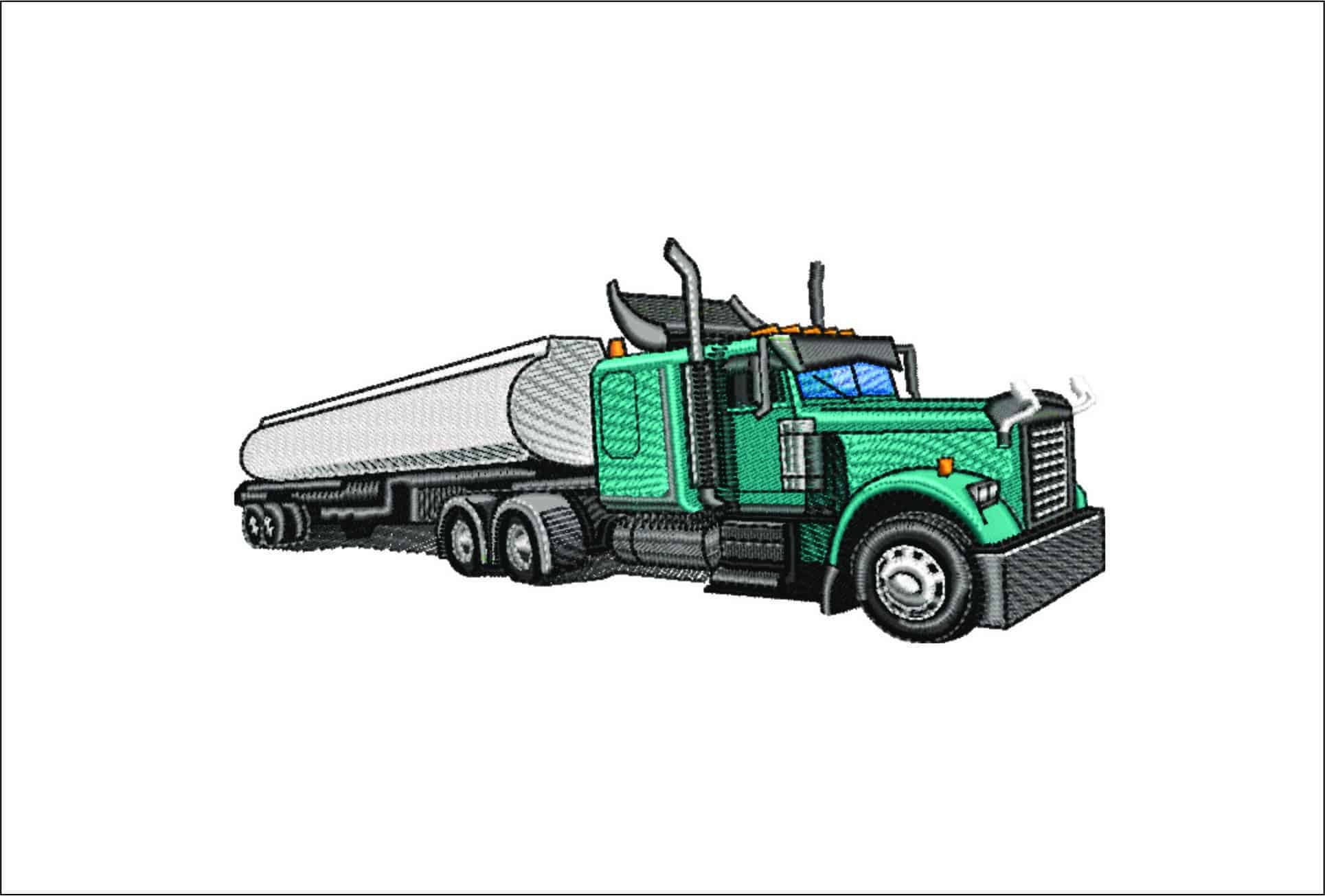 Truck and Tanker- Elegant embroidery design file - instant download