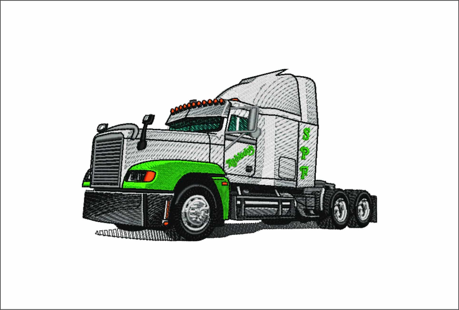 Truck Cab no Trailer- Elegant embroidery design file - instant download