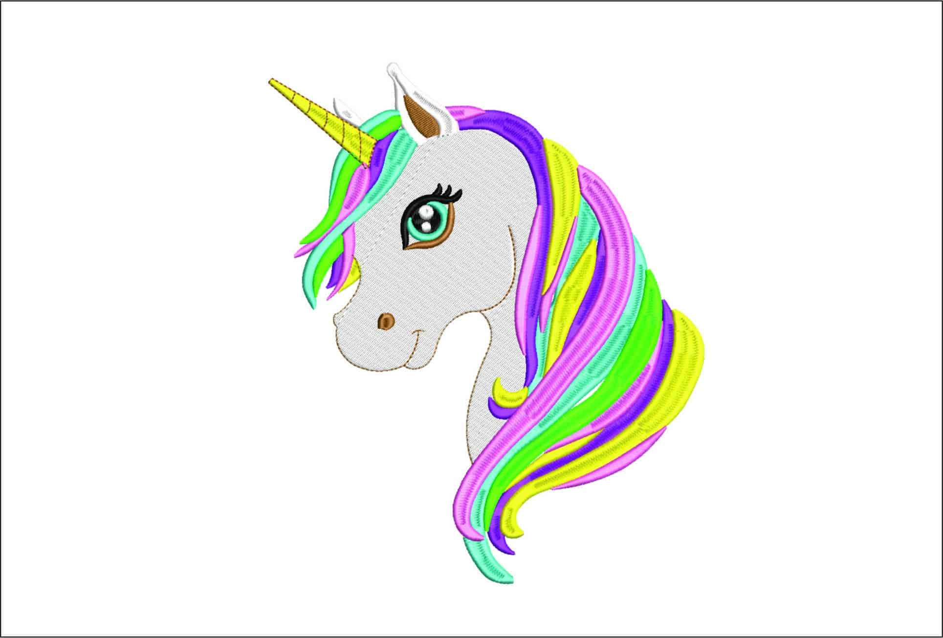 Unicorn Head- Elegant embroidery design file - instant download