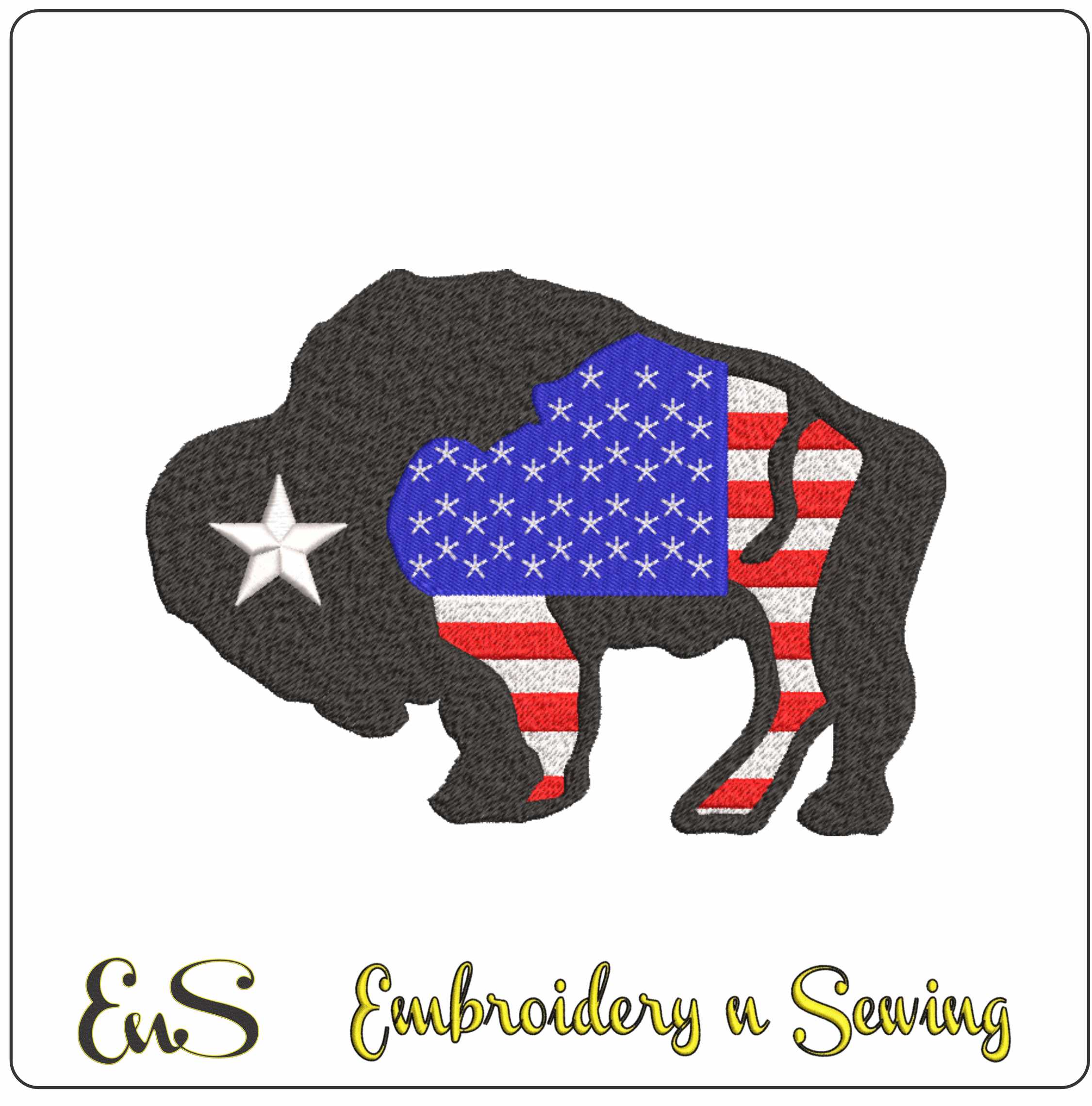 USA Bull- Elegant embroidery design file - instant download