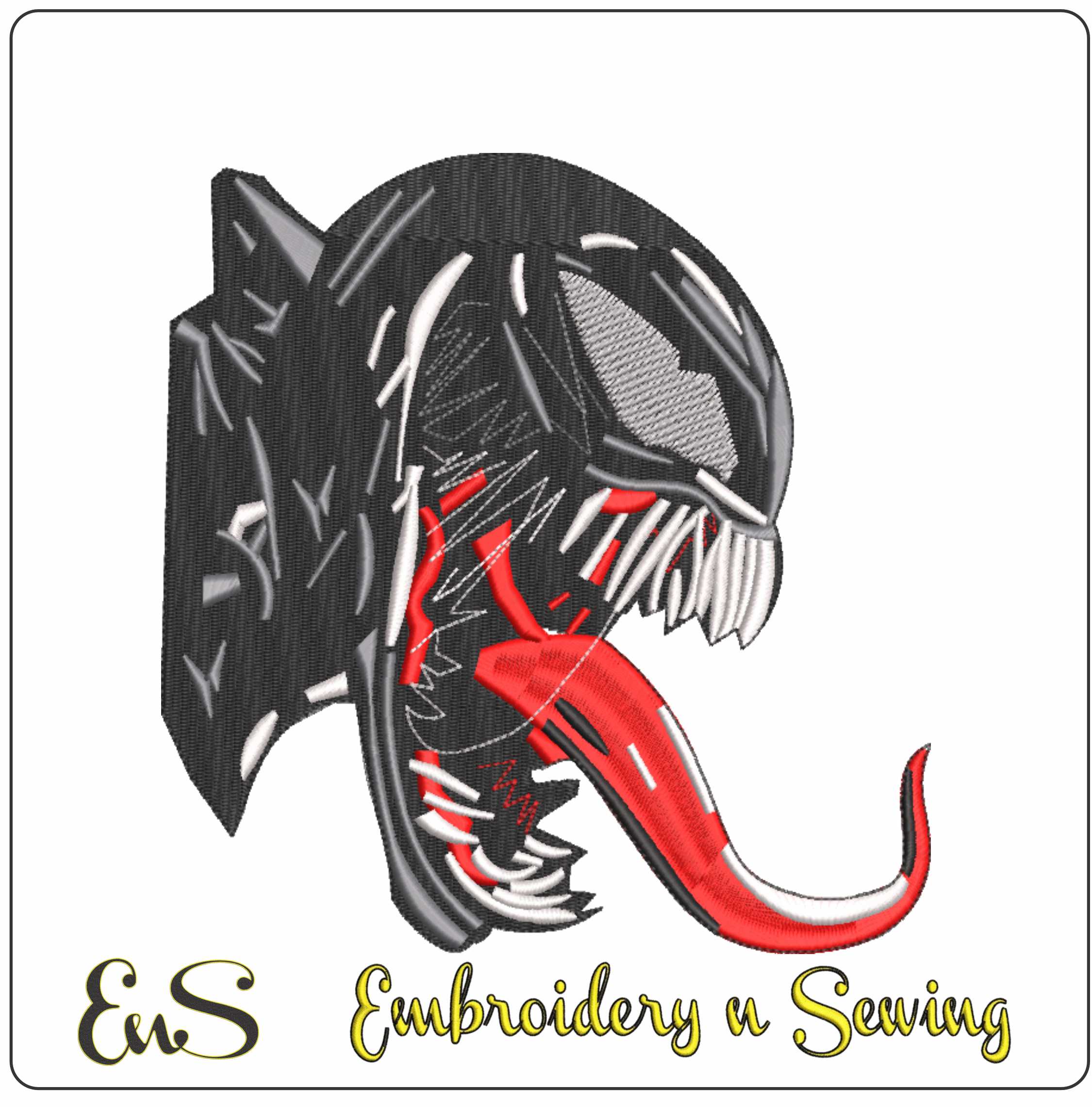Venmon mouth- Elegant embroidery design file - instant download
