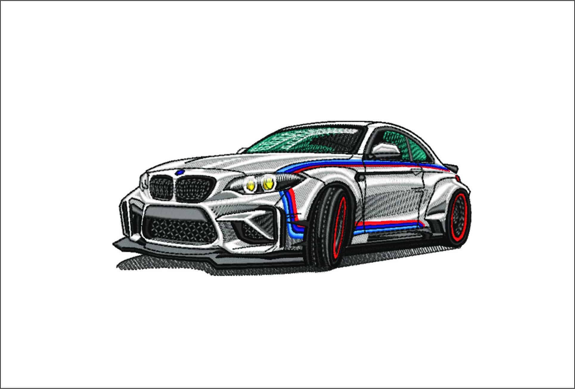 BMW M2- Elegant embroidery design file - instant download