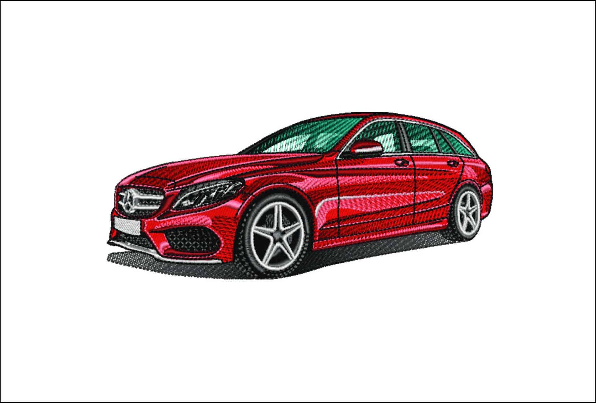 C Class Mercedes- Elegant embroidery design file - instant download