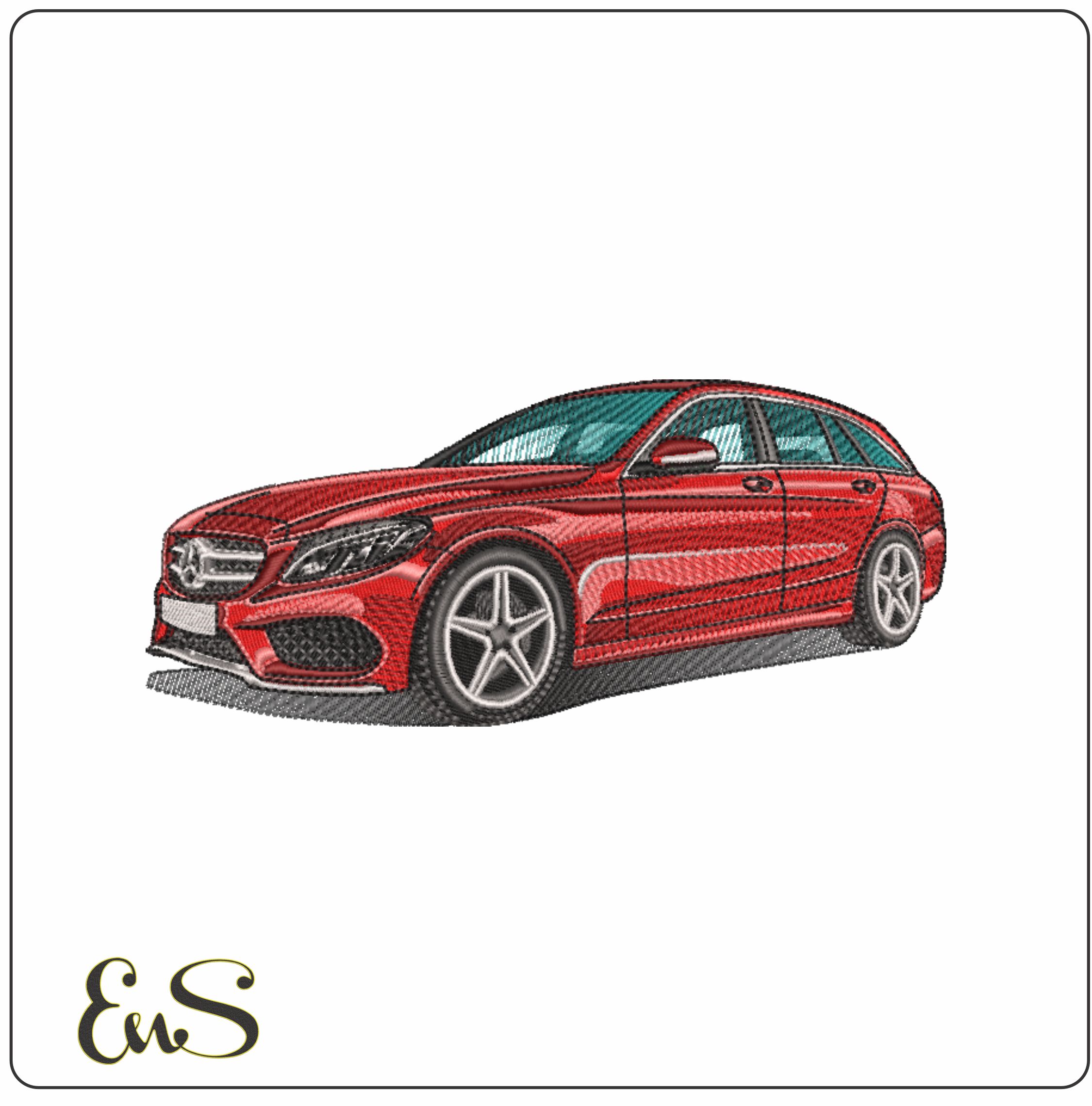 C Class Mercedes- Elegant embroidery design file - instant download