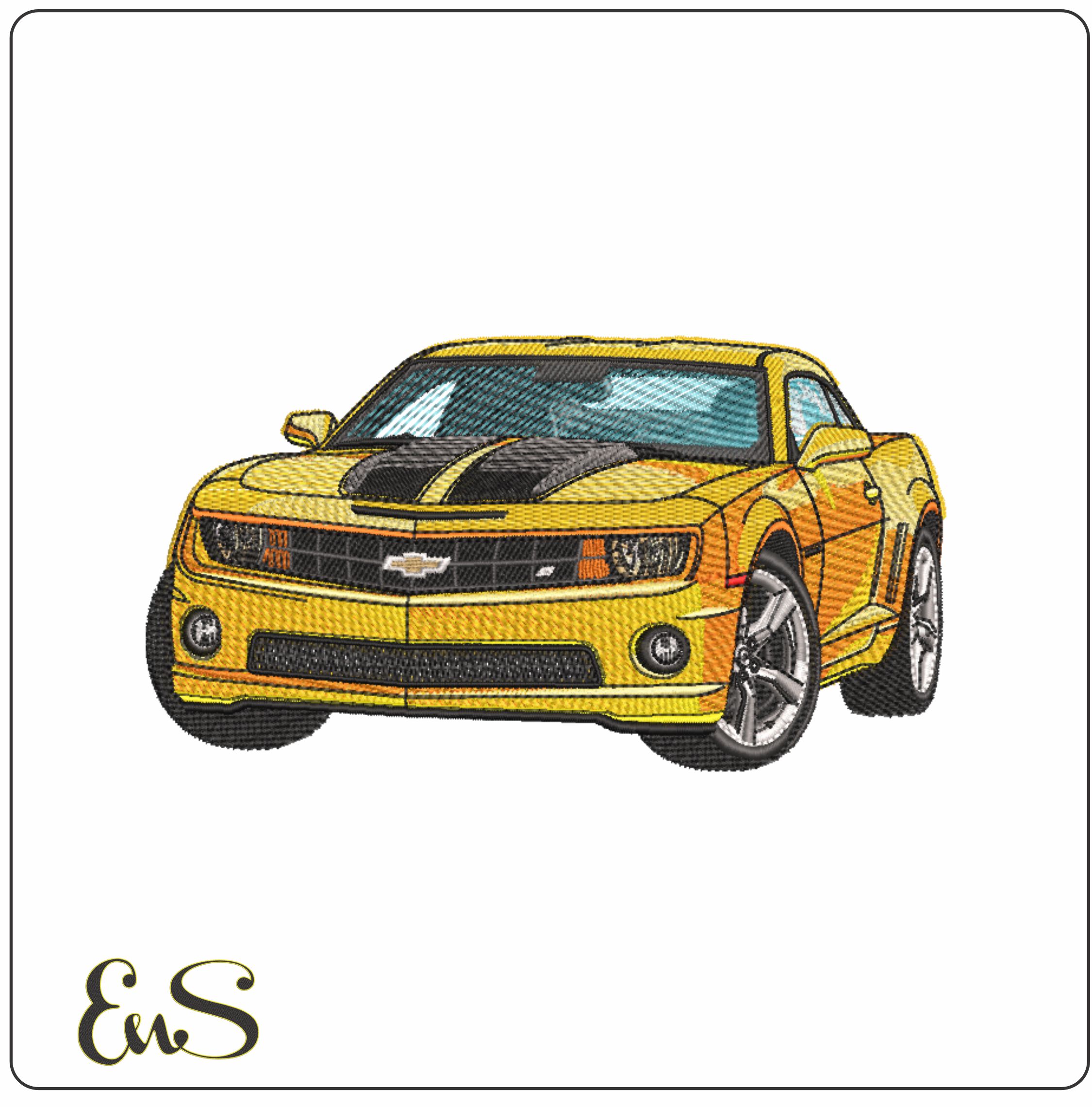 Camaro SS front- Elegant embroidery design file - instant download