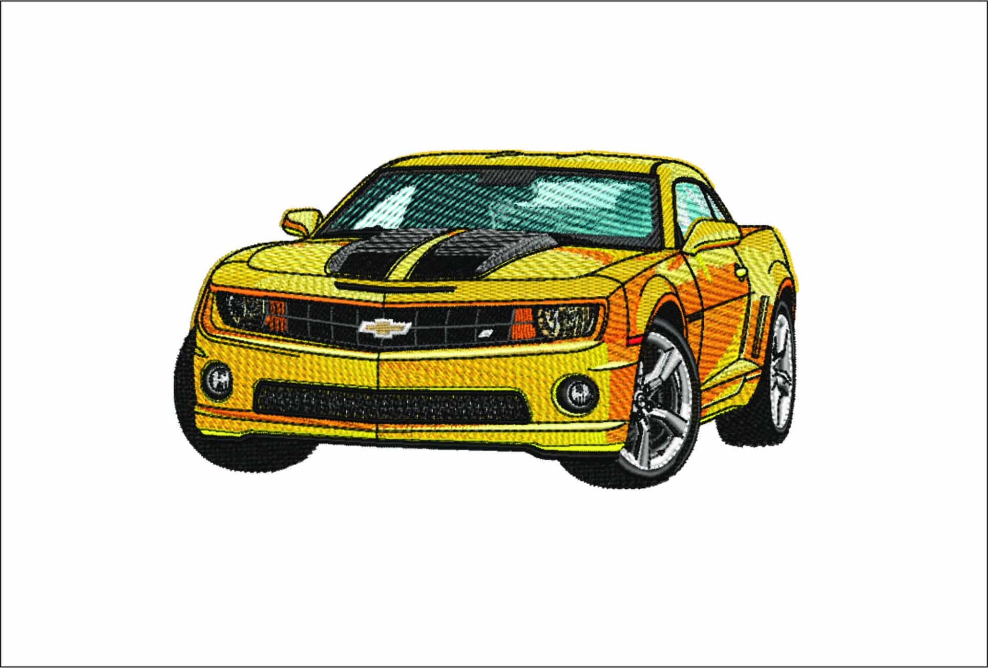 Camaro SS front- Elegant embroidery design file - instant download