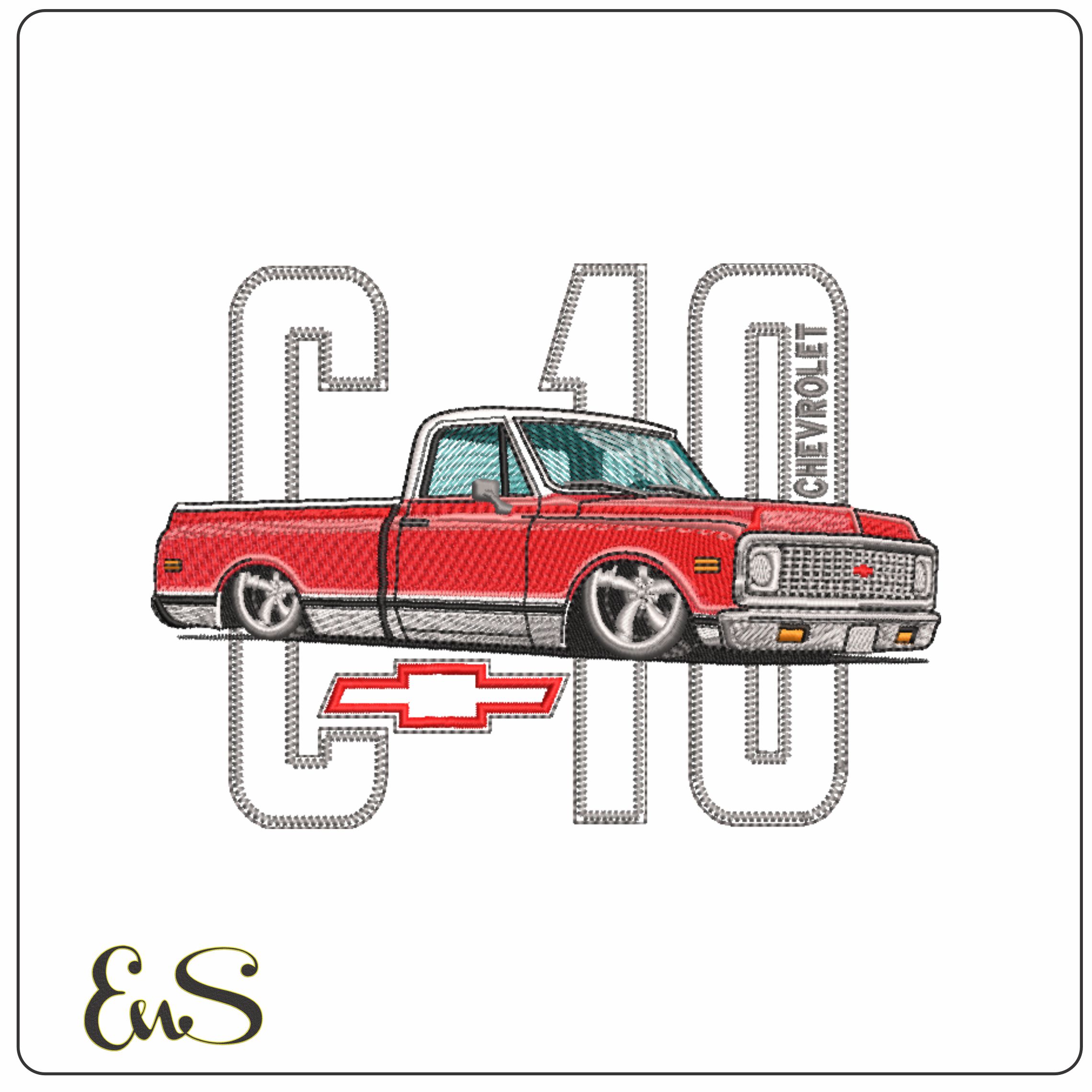 Chevy C10 Truck- Elegant embroidery design file - instant download