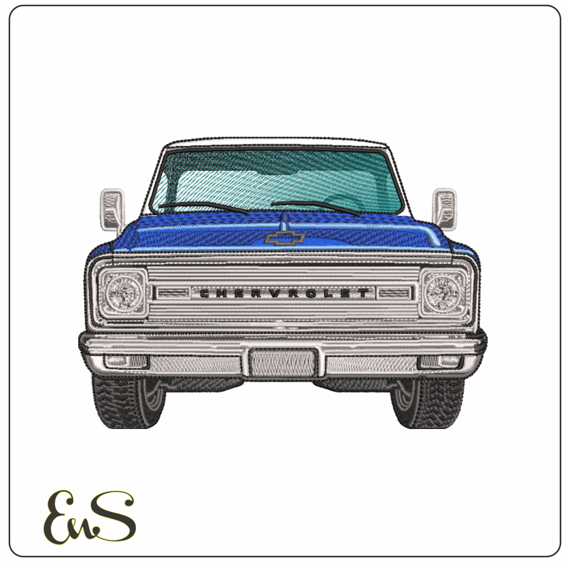 Chevy Truck Front- Elegant embroidery design file - instant download