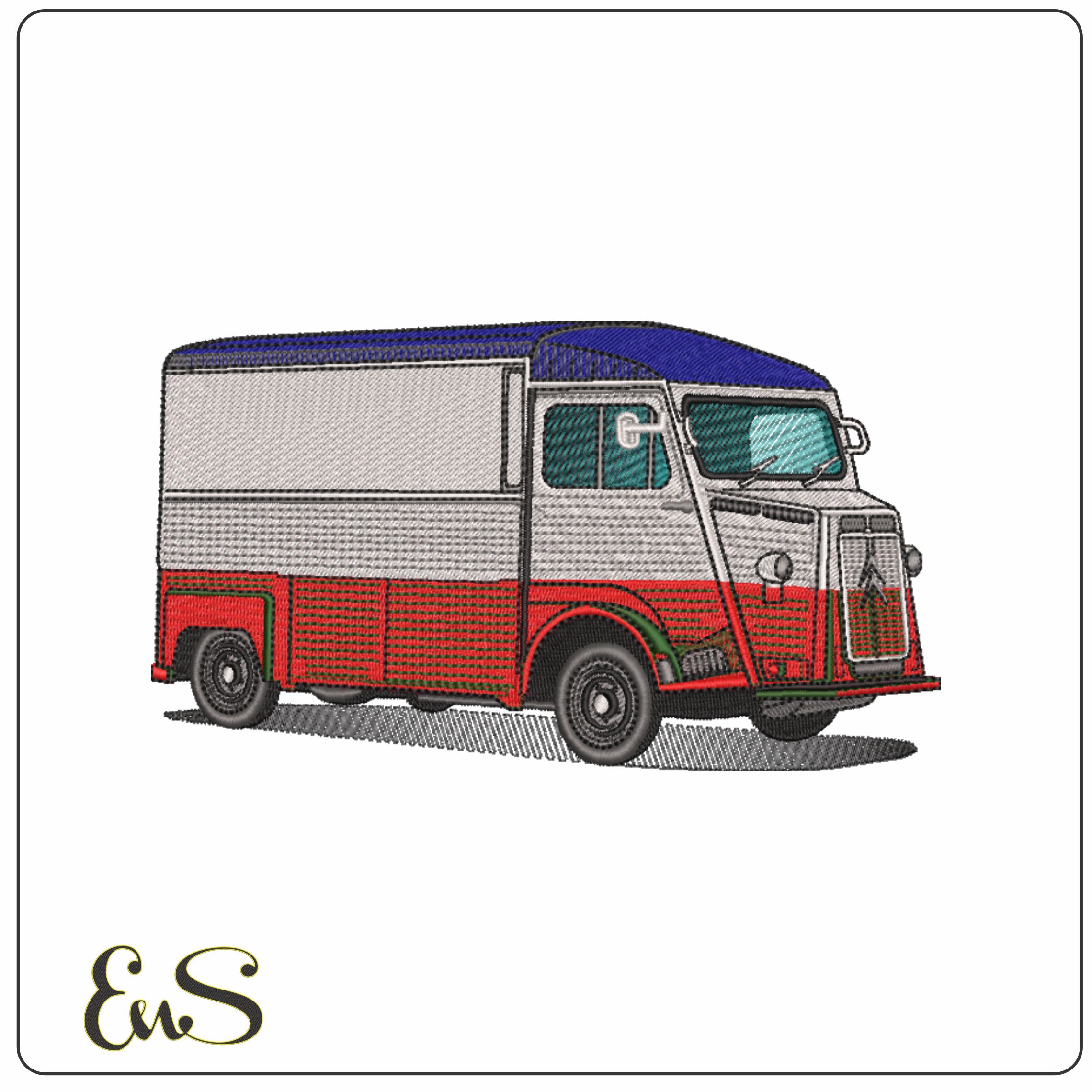 Citroen Panel Delivery Truck- Elegant embroidery design file - instant download