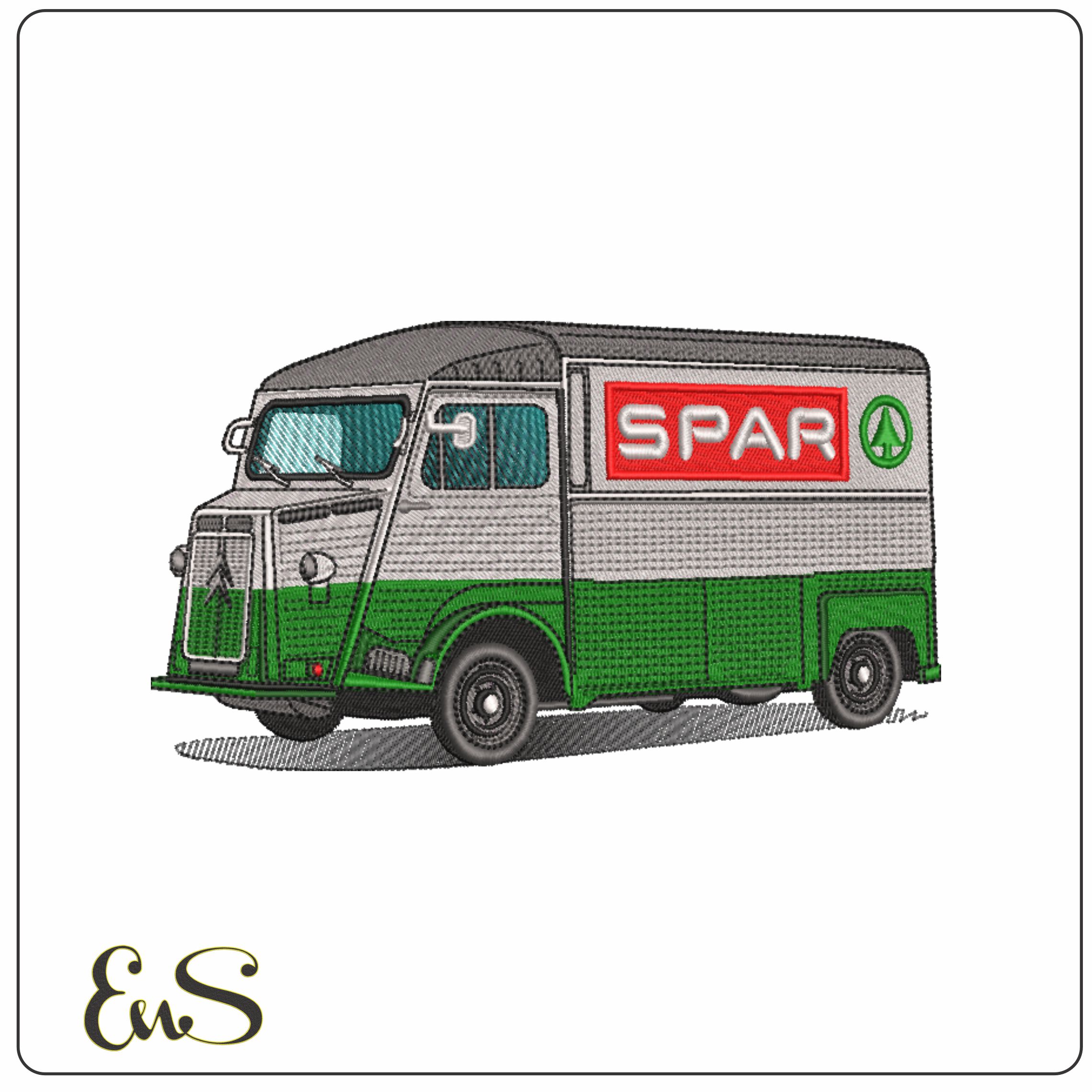 Citroen Spar Delivery Truck- Elegant embroidery design file - instant download