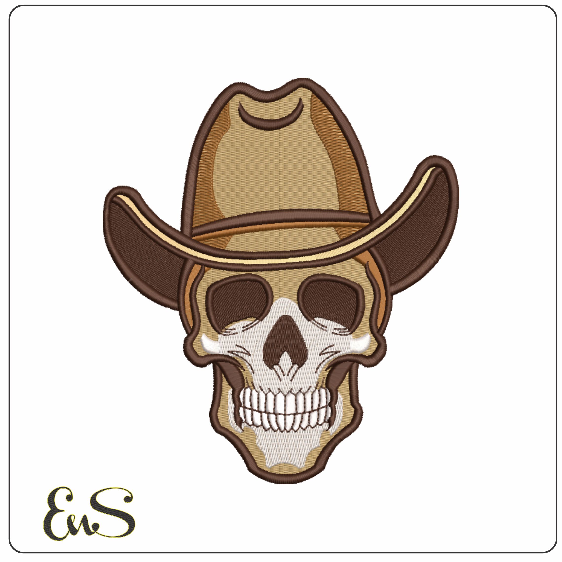 Cowboy Skull- Elegant embroidery design file - instant download