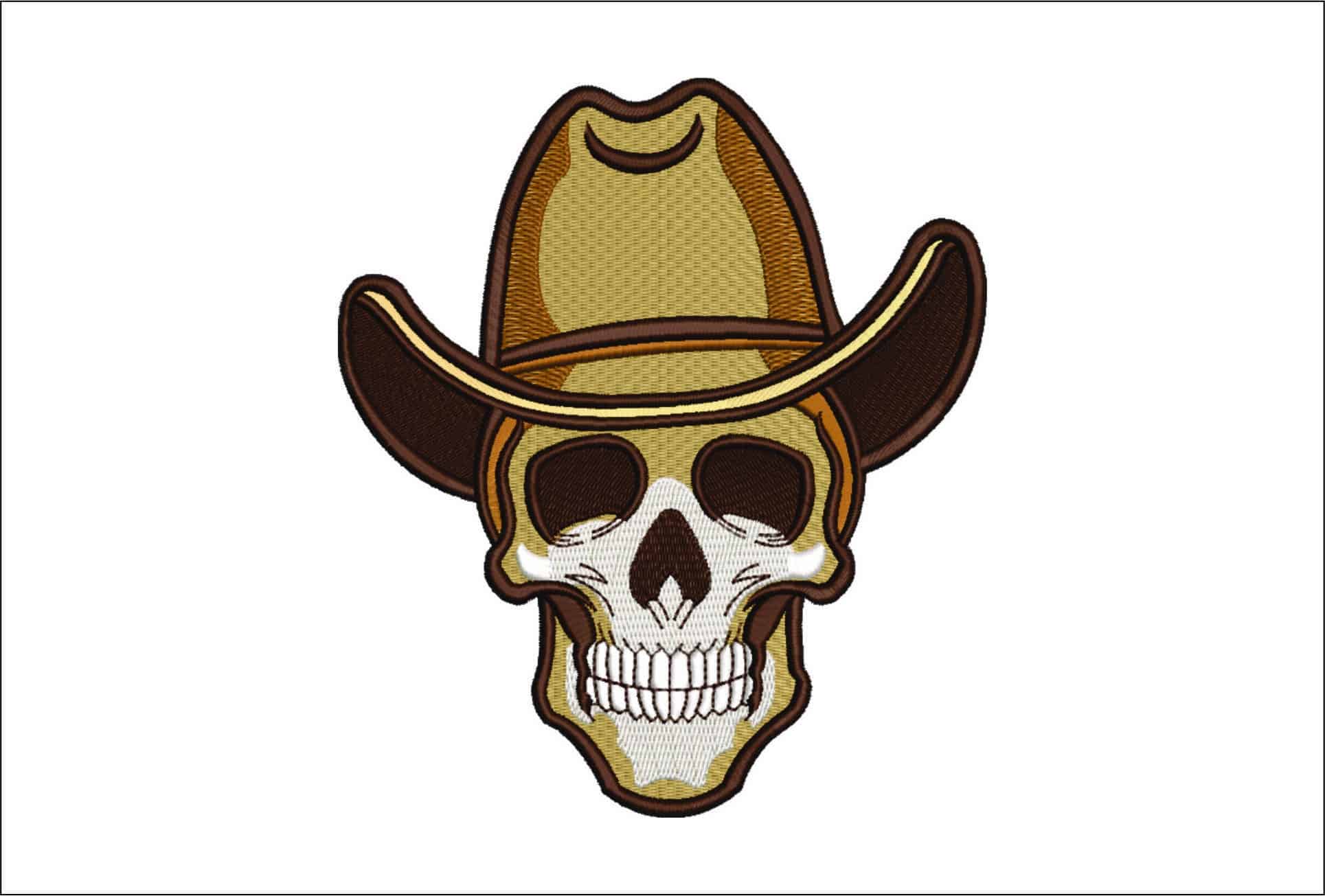 Cowboy Skull- Elegant embroidery design file - instant download