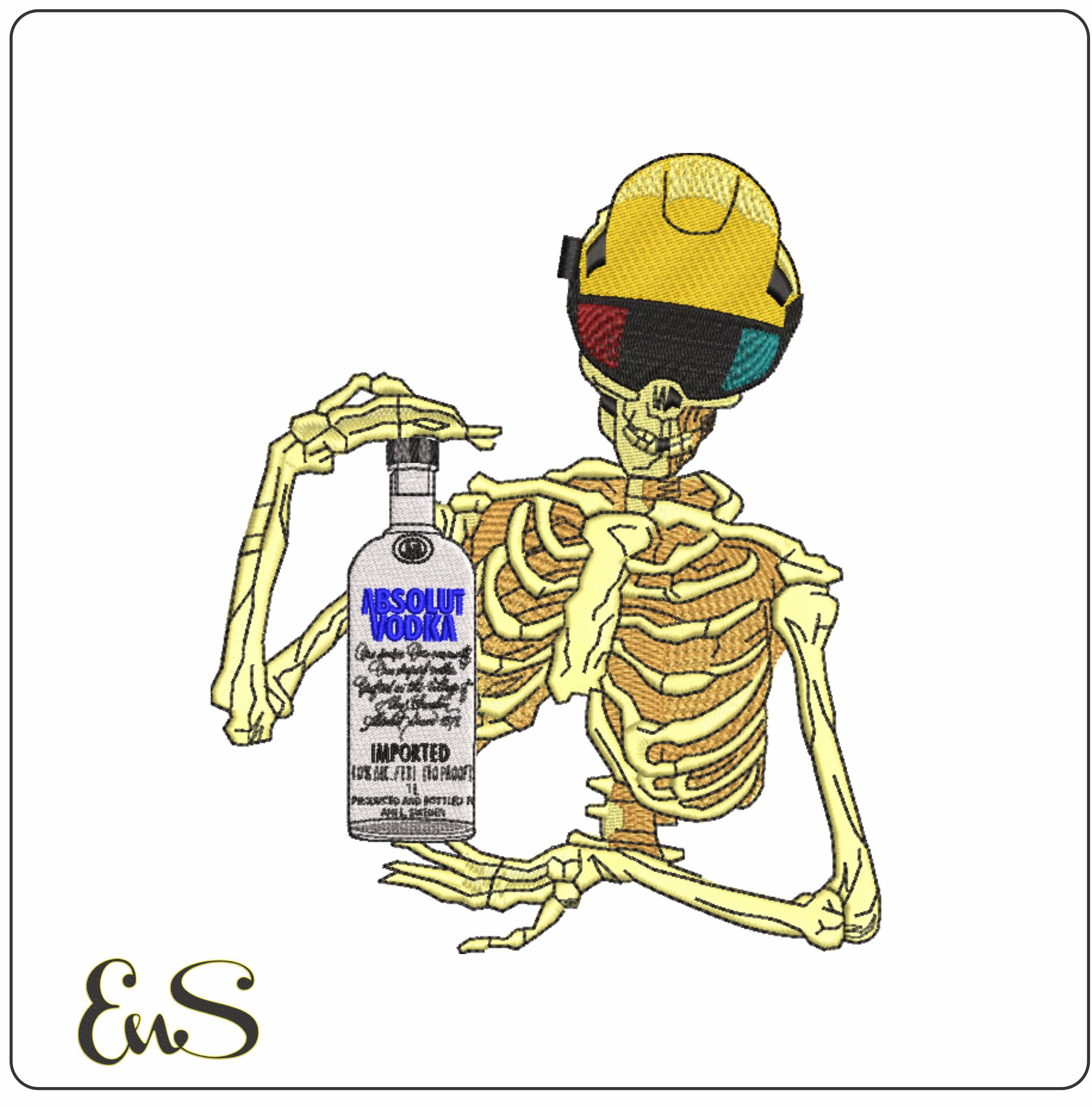 Death Drink- Elegant embroidery design file - instant download