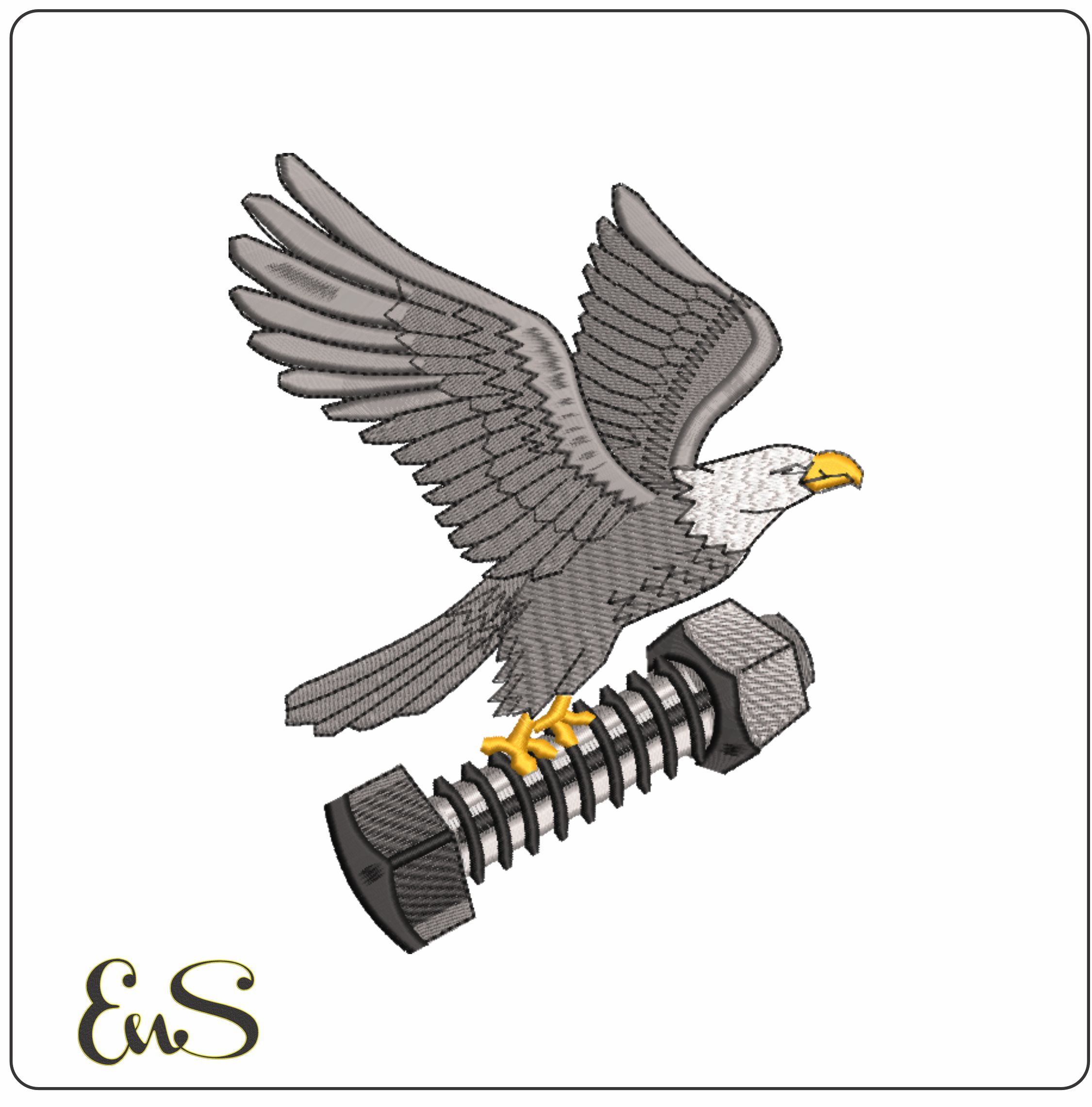 Eagle and bolt Esports- Elegant embroidery design file - instant download