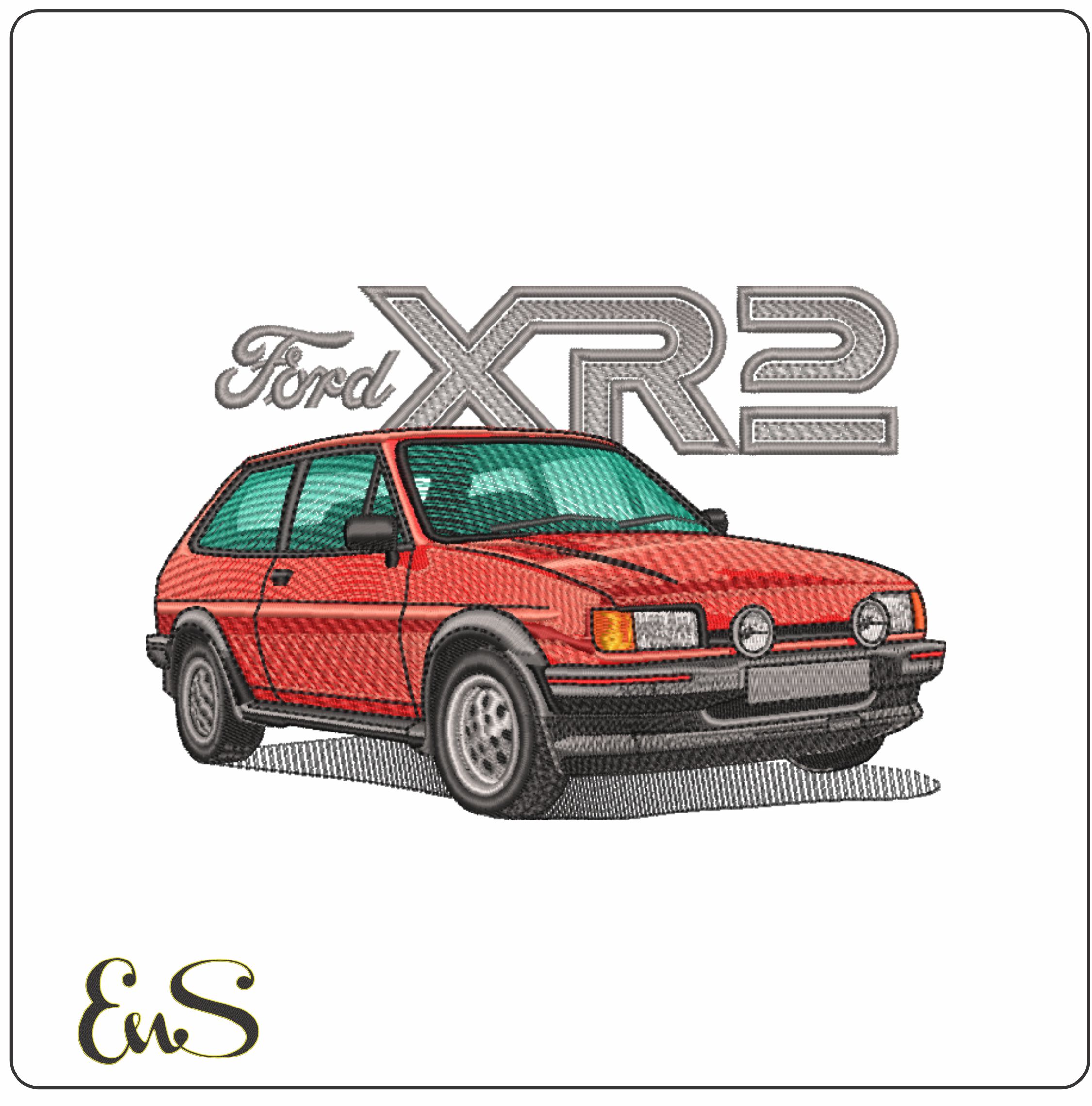 Ford Fiesta XR2- Elegant embroidery design file - instant download