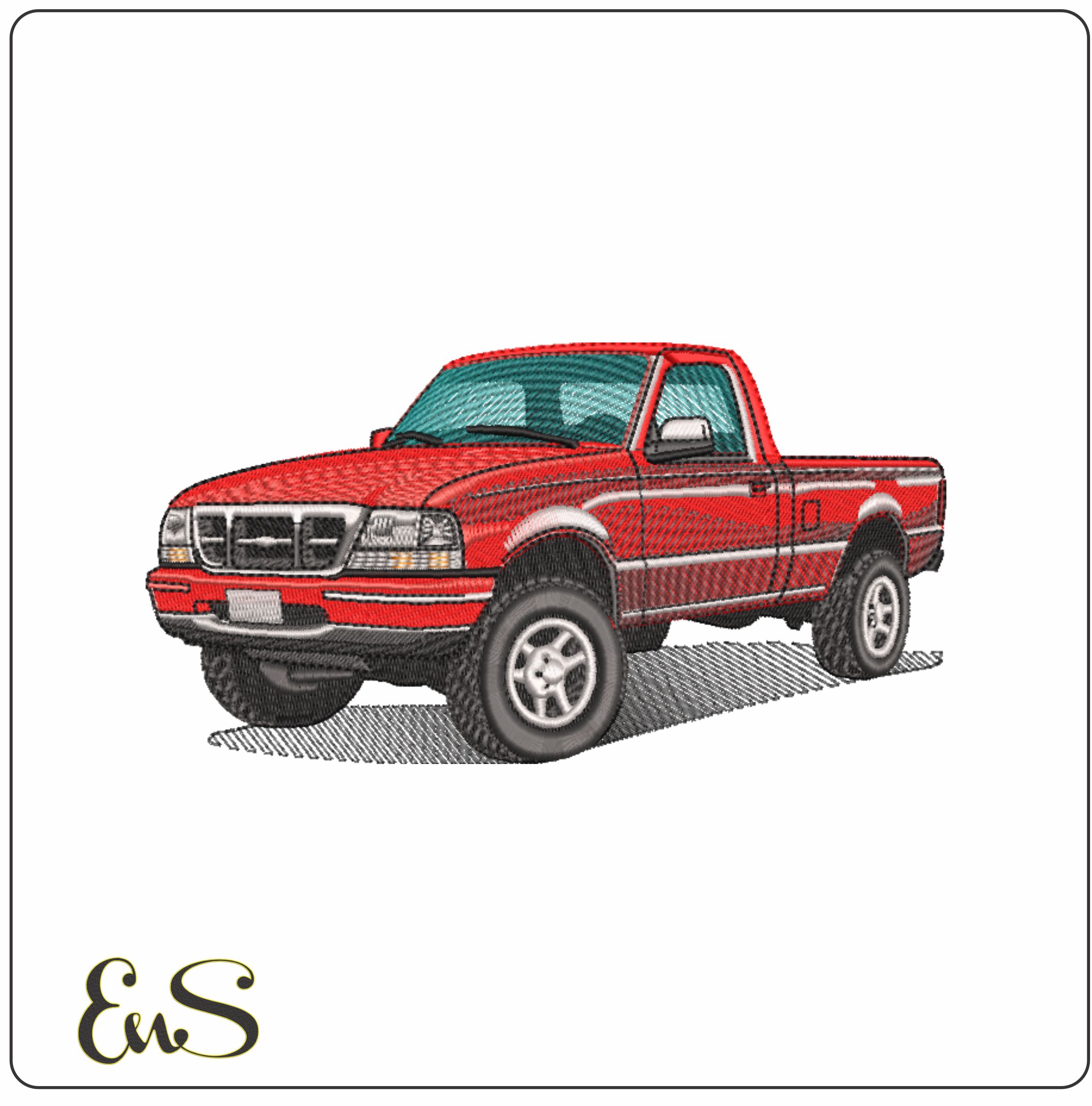 Ford Ranger Truck- Elegant embroidery design file - instant download