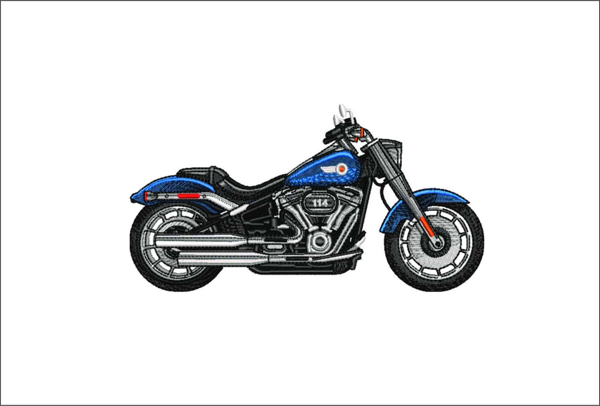 Harley Cruizer- Elegant embroidery design file - instant download