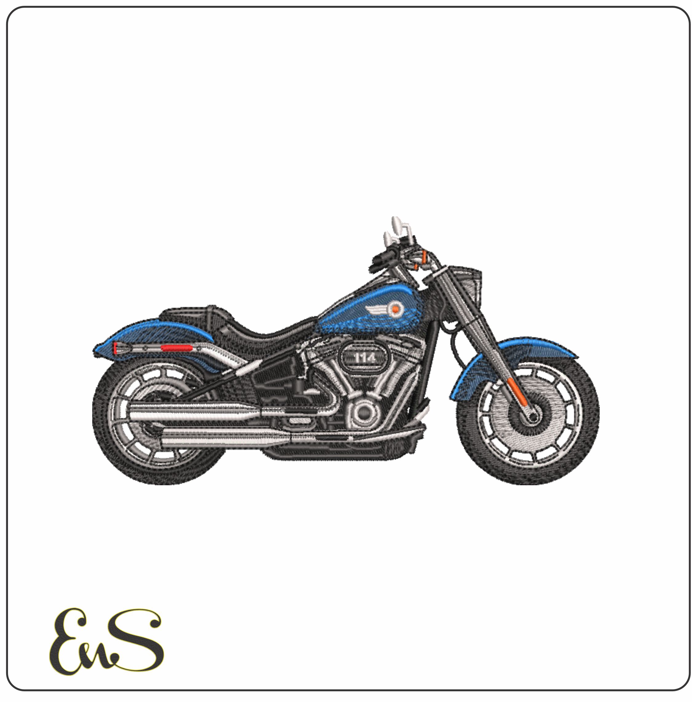 Harley Cruizer- Elegant embroidery design file - instant download