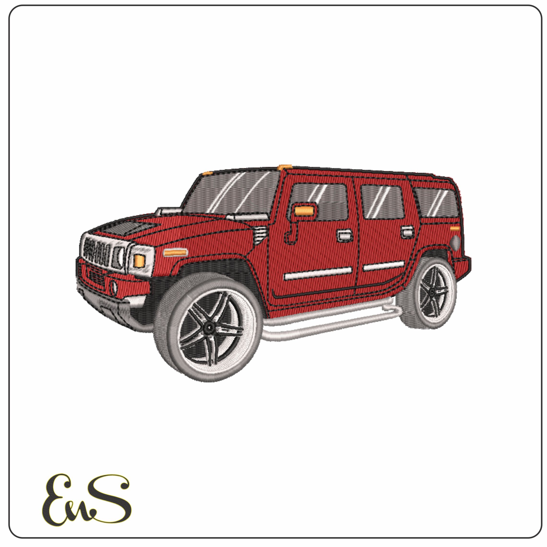 Hummer H3- Elegant embroidery design file - instant download
