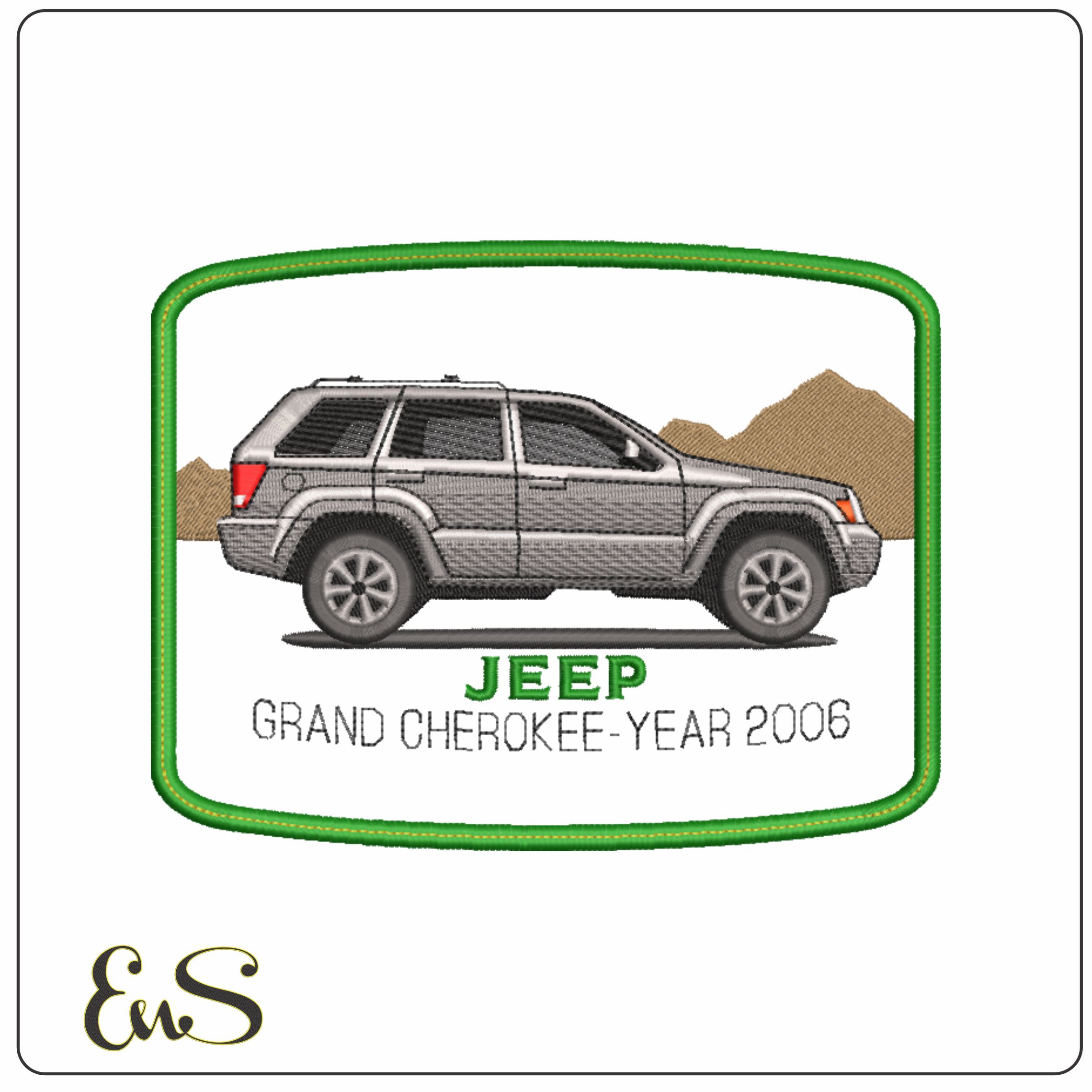 Jeep Cherokee frame- Elegant embroidery design file - instant download
