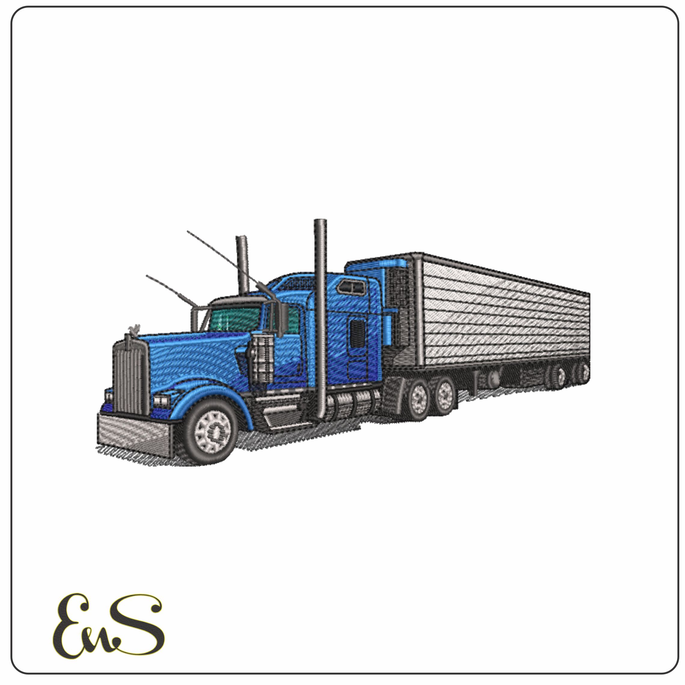 Kenworth K900 Blue- Elegant embroidery design file - instant download