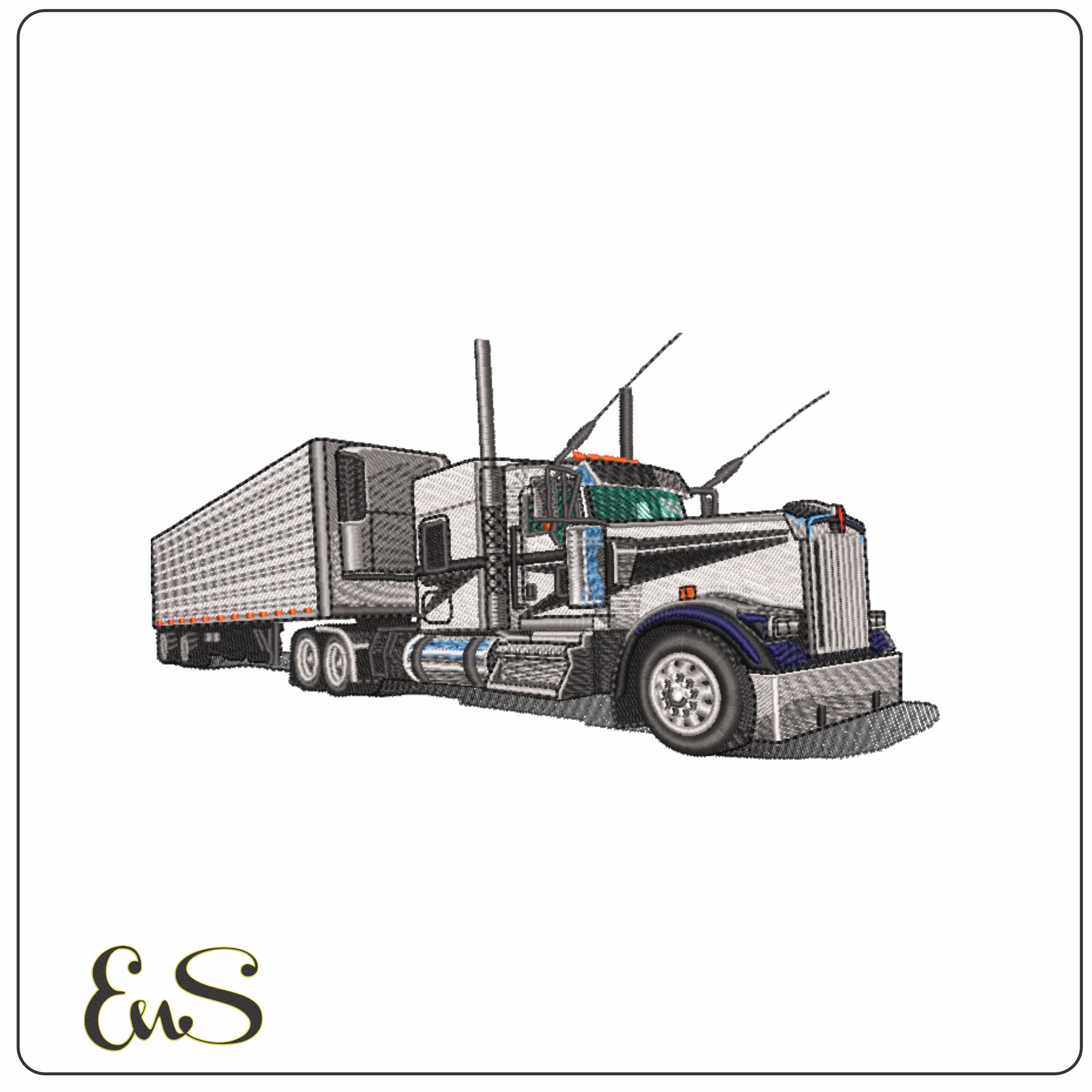 Kenworth K900 Truck- Elegant embroidery design file - instant download